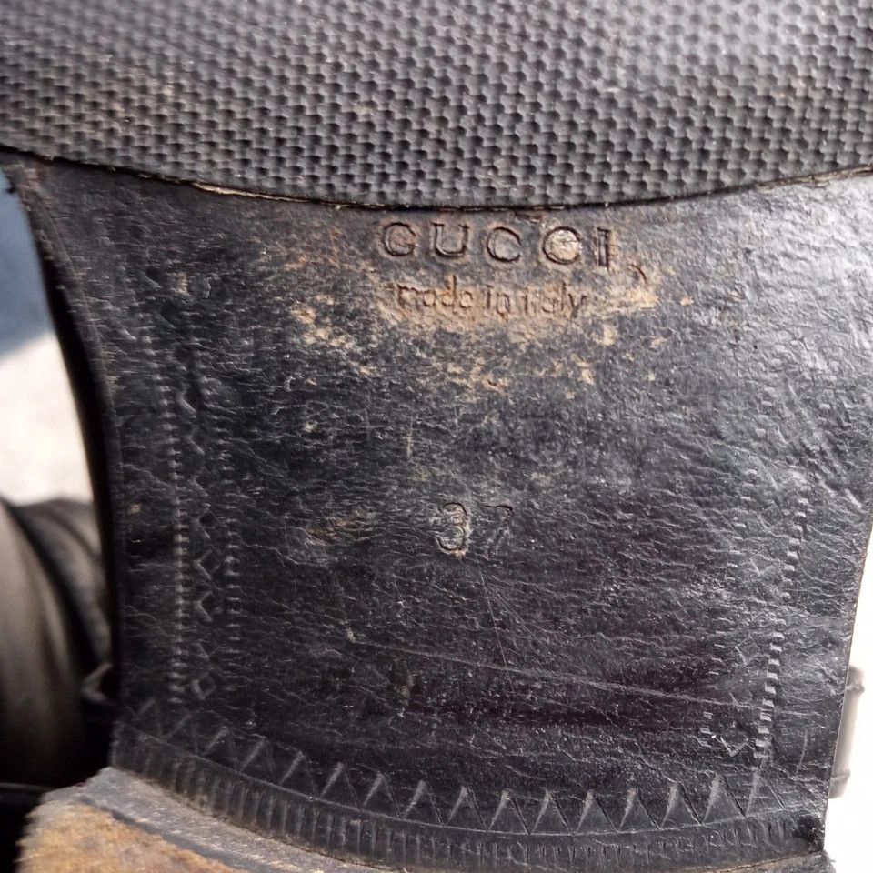 Gucci Black Leather Riding Boots with G Strap Size US 7 / IT 37 - 21 Thumbnail