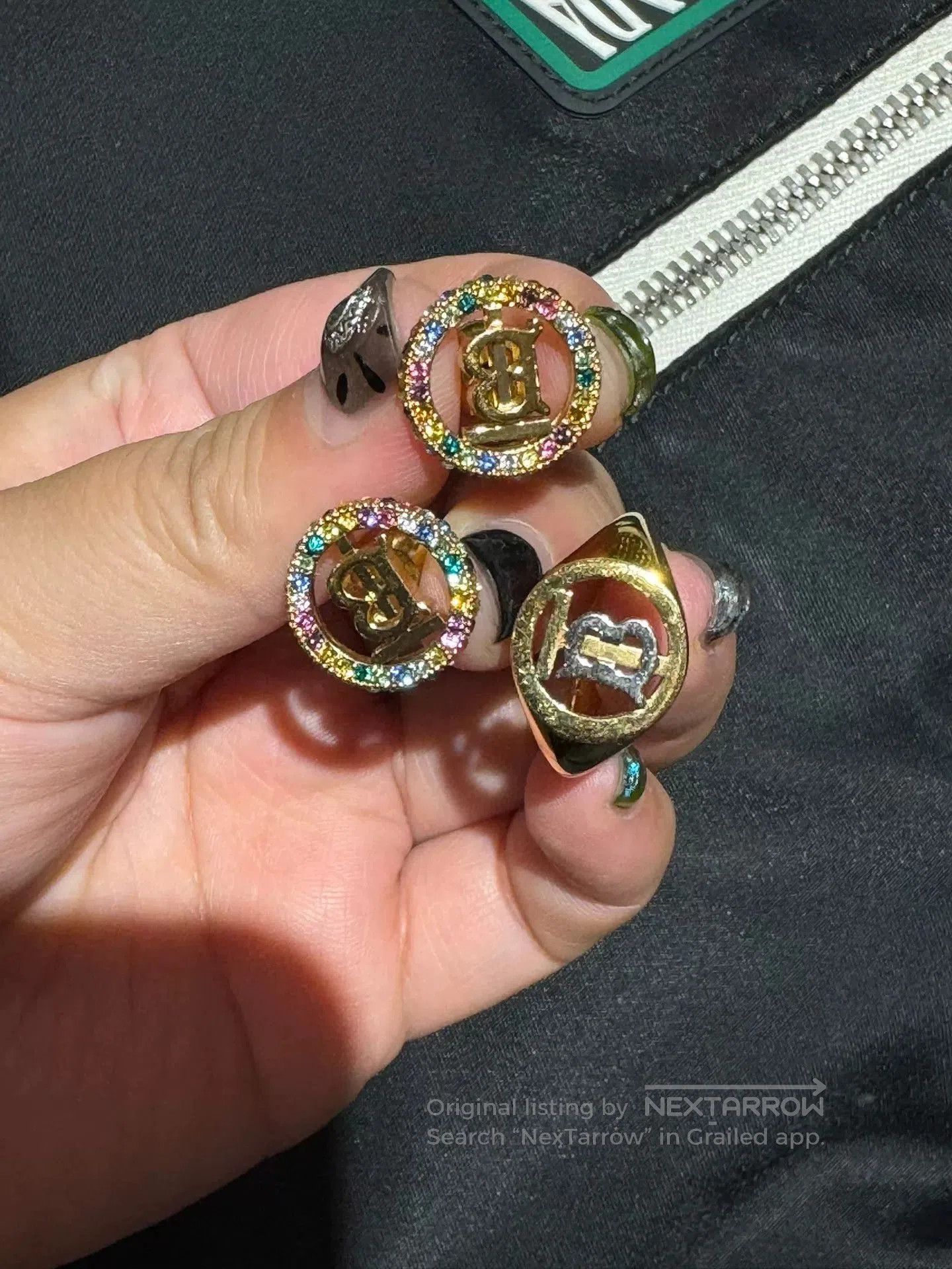 Burberry Burberry Colorful Diamond Earrings and Ring. Size ONE SIZE - 1 Thumbnail