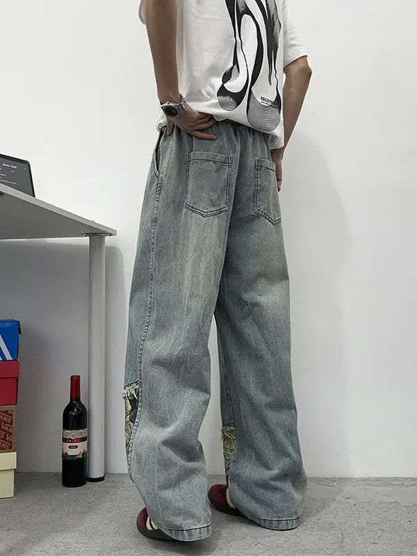 Japanese Brand Retro loose straight leg casual jeans Size US 32 / EU 48 - 5 Thumbnail