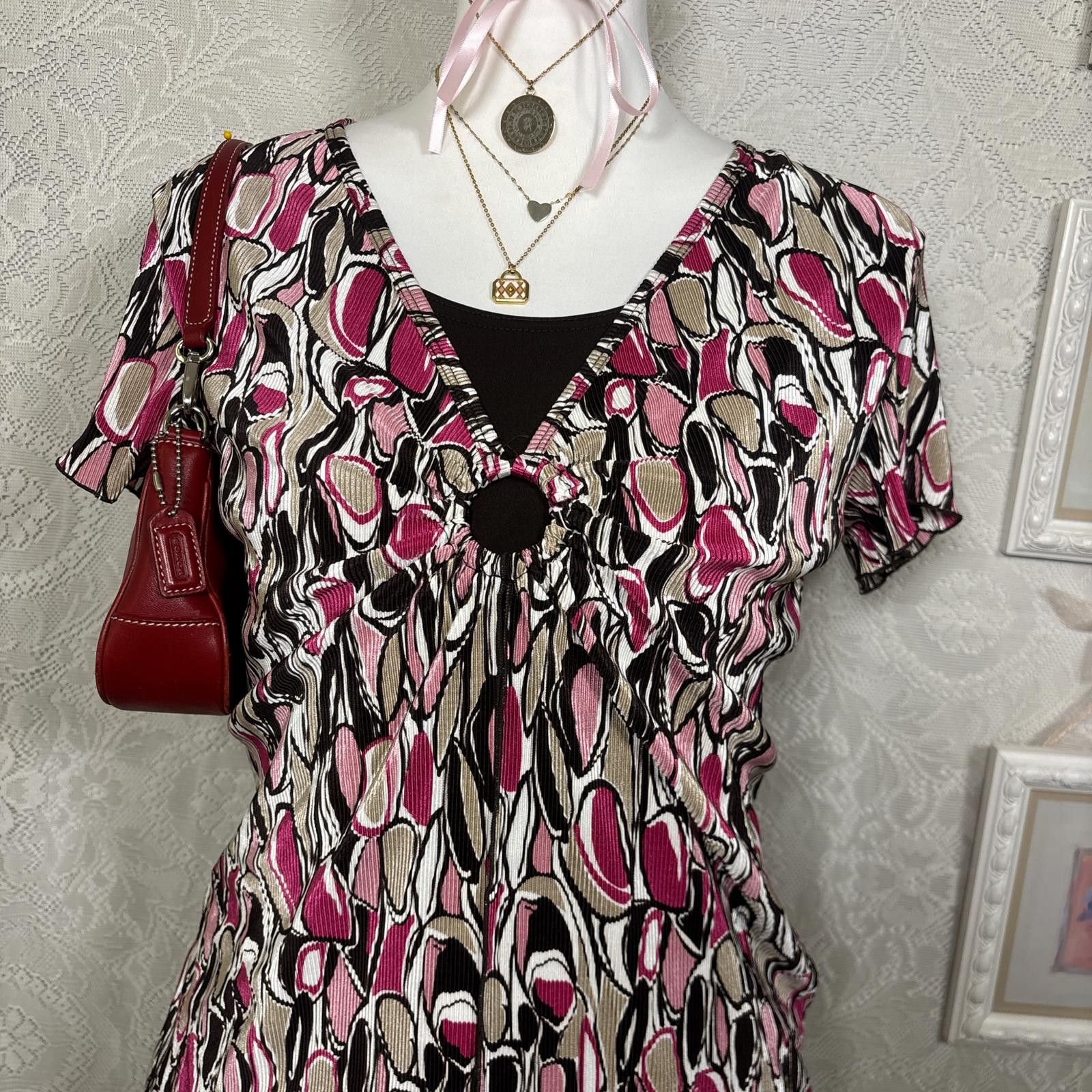 Other y2k office siren polka dot blouse with ring detail Size M / US 6-8 / IT 42-44 - 6 Thumbnail