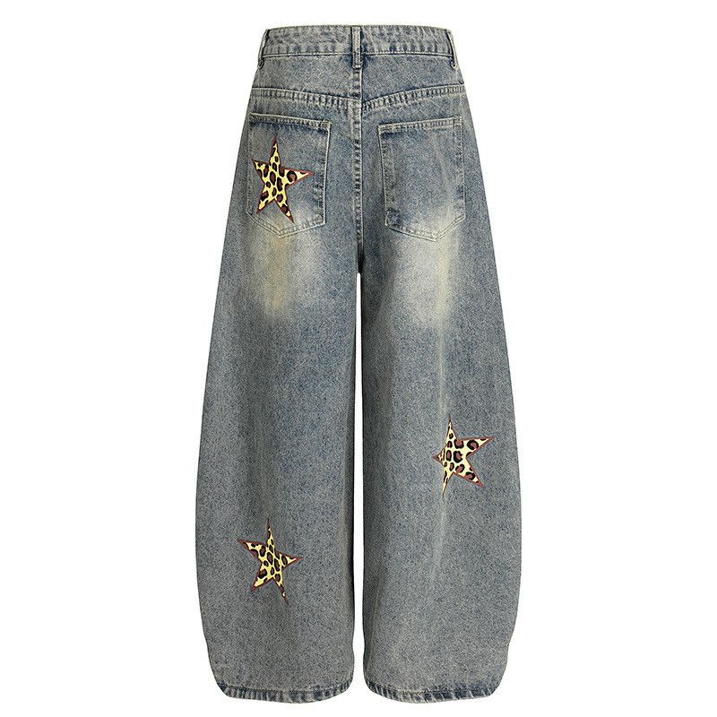 Vintage Men's American Retro Leopard Print Wide-Leg Jeans Size US 32 / EU 48 - 2 Thumbnail