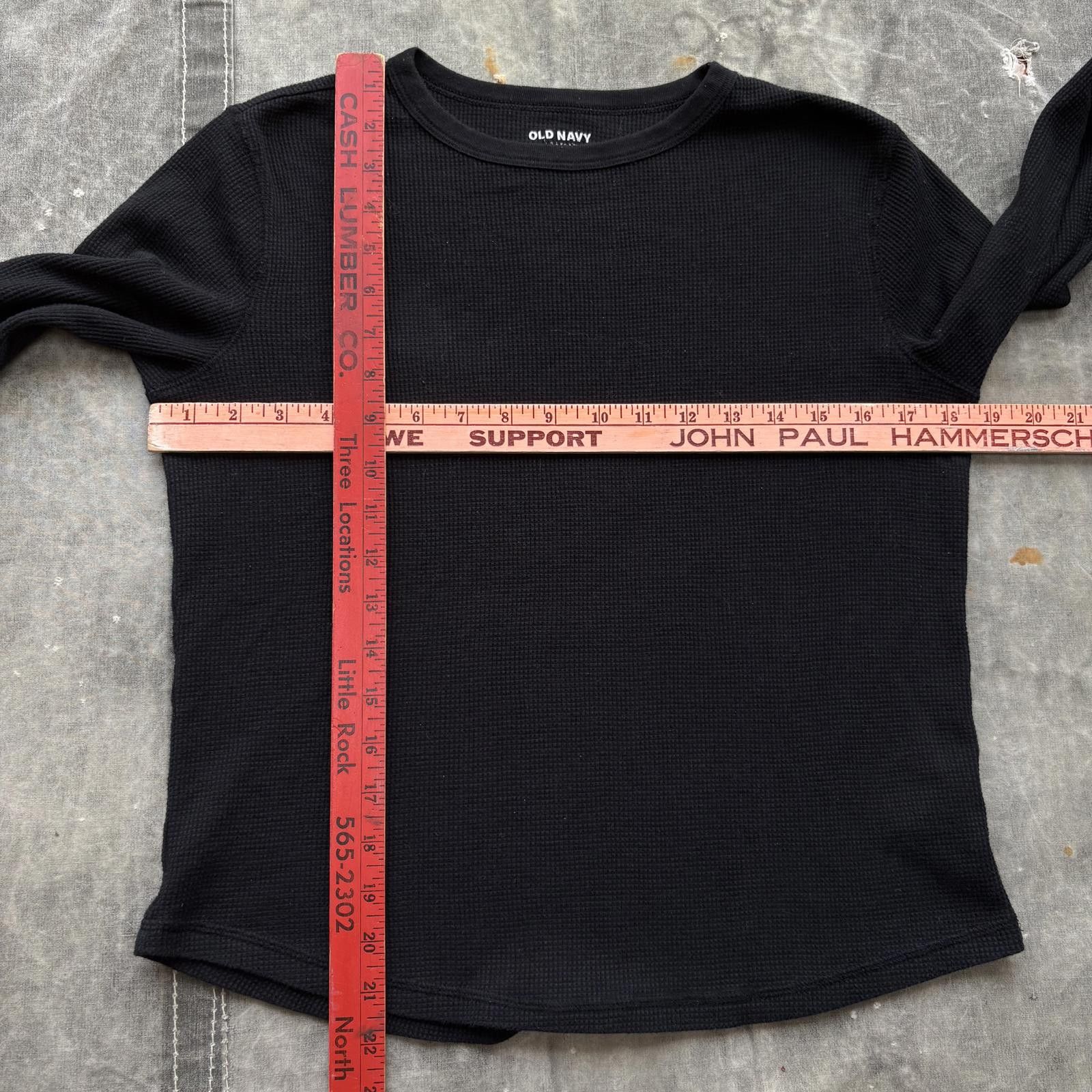Old Navy Vintage Y2K Black Old Navy Grunge Waffle Knit Thermal Shirt Size US XS / EU 42 / 0 - 3 Thumbnail