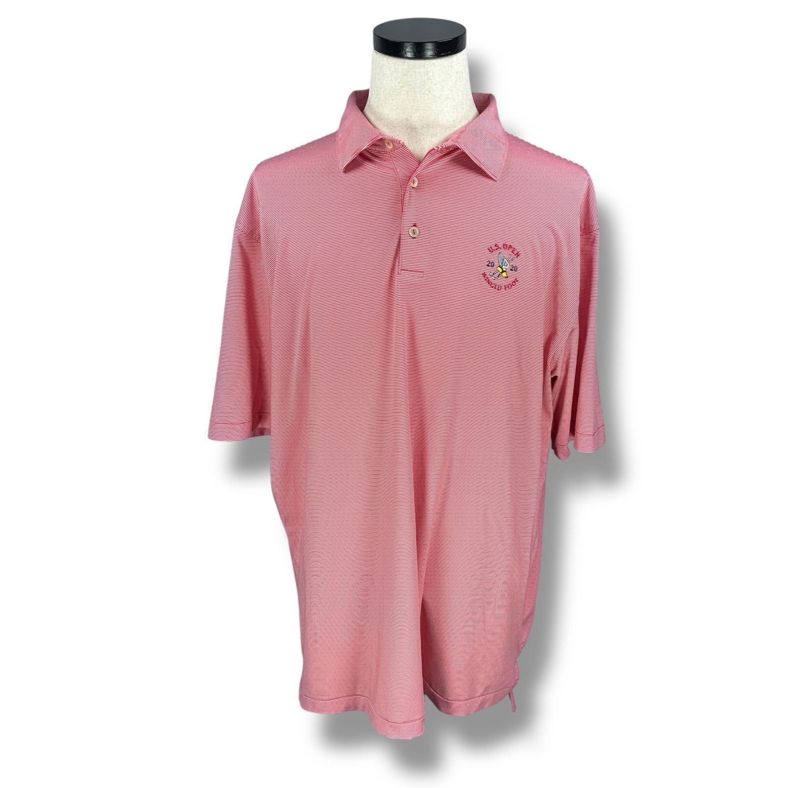 Peter Millar Peter Millar Polo Shirt Men's 2XL Red White Striped US Open Size US XXL / EU 58 / 5 - 1 Thumbnail