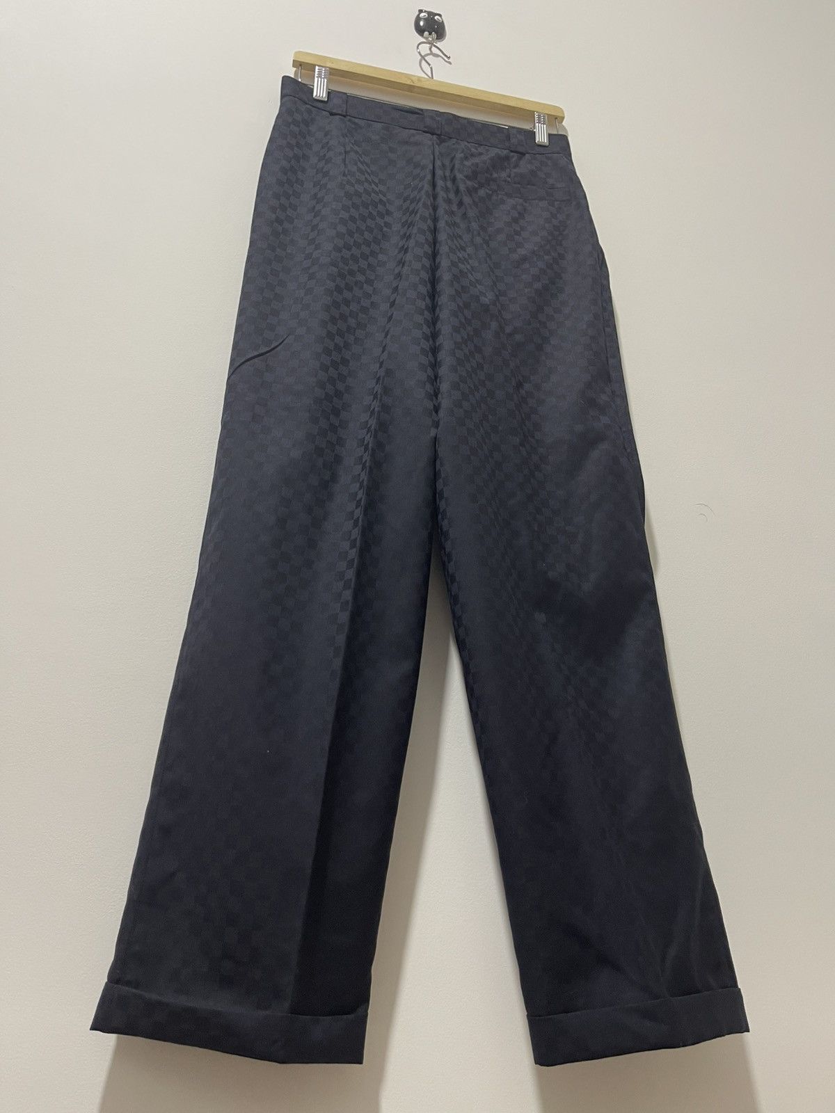 Versace Rare Vintage GIANNI VERSACE Black Checkered OPTI Zipper Size US 29 - 12 Thumbnail