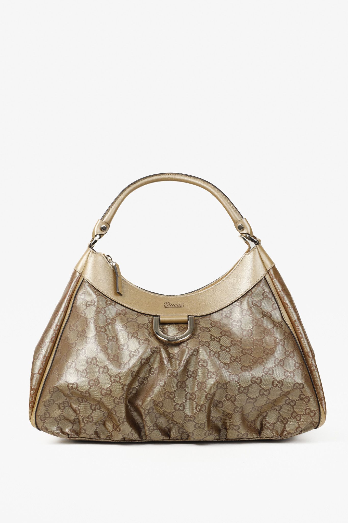 Gucci 2000s Style Metallic GG Crystal Abbey D-Ring Bag