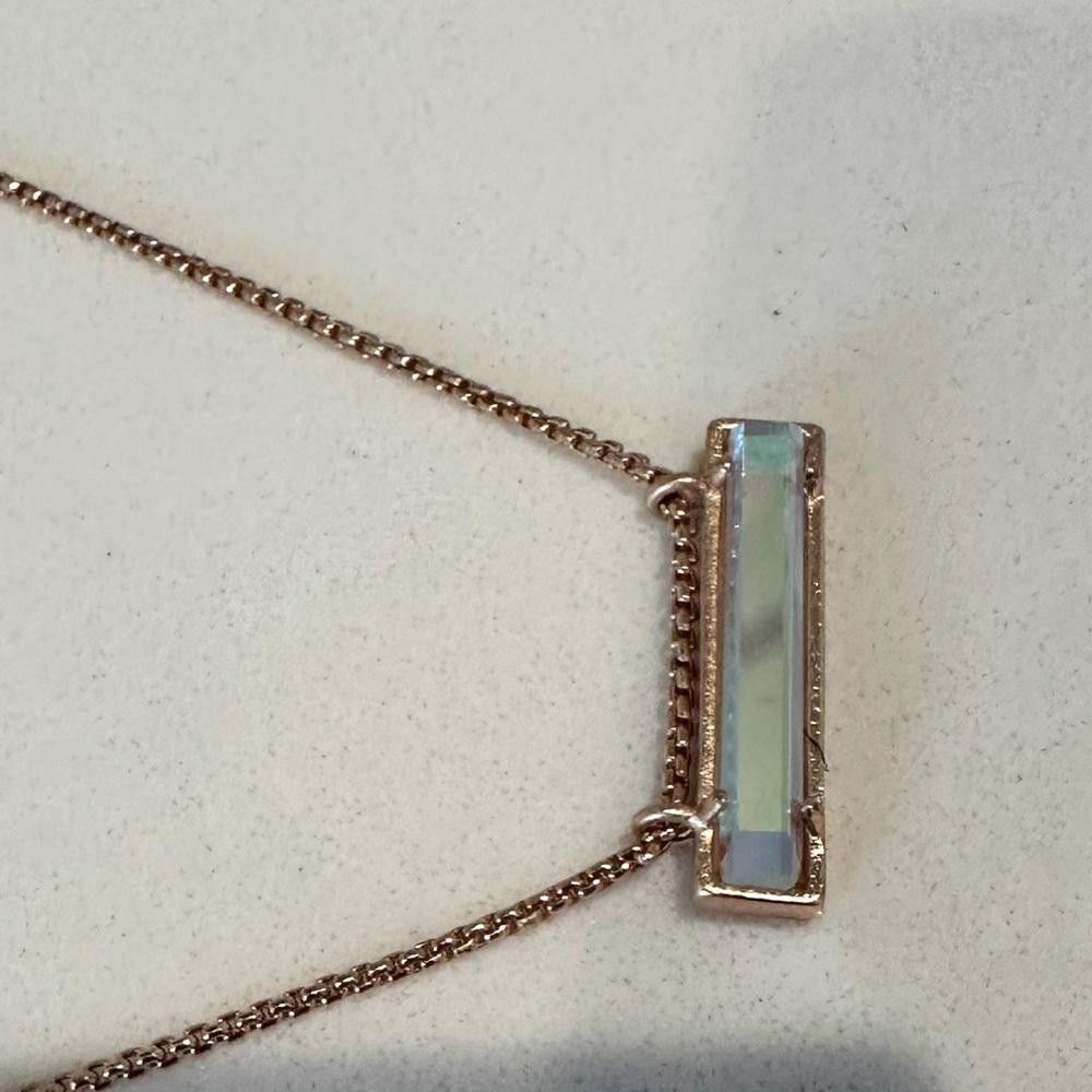Kendra Scott Kendra Scott Leanor Rose Gold Chain Dichroic Glass Necklace Size ONE SIZE - 6 Thumbnail
