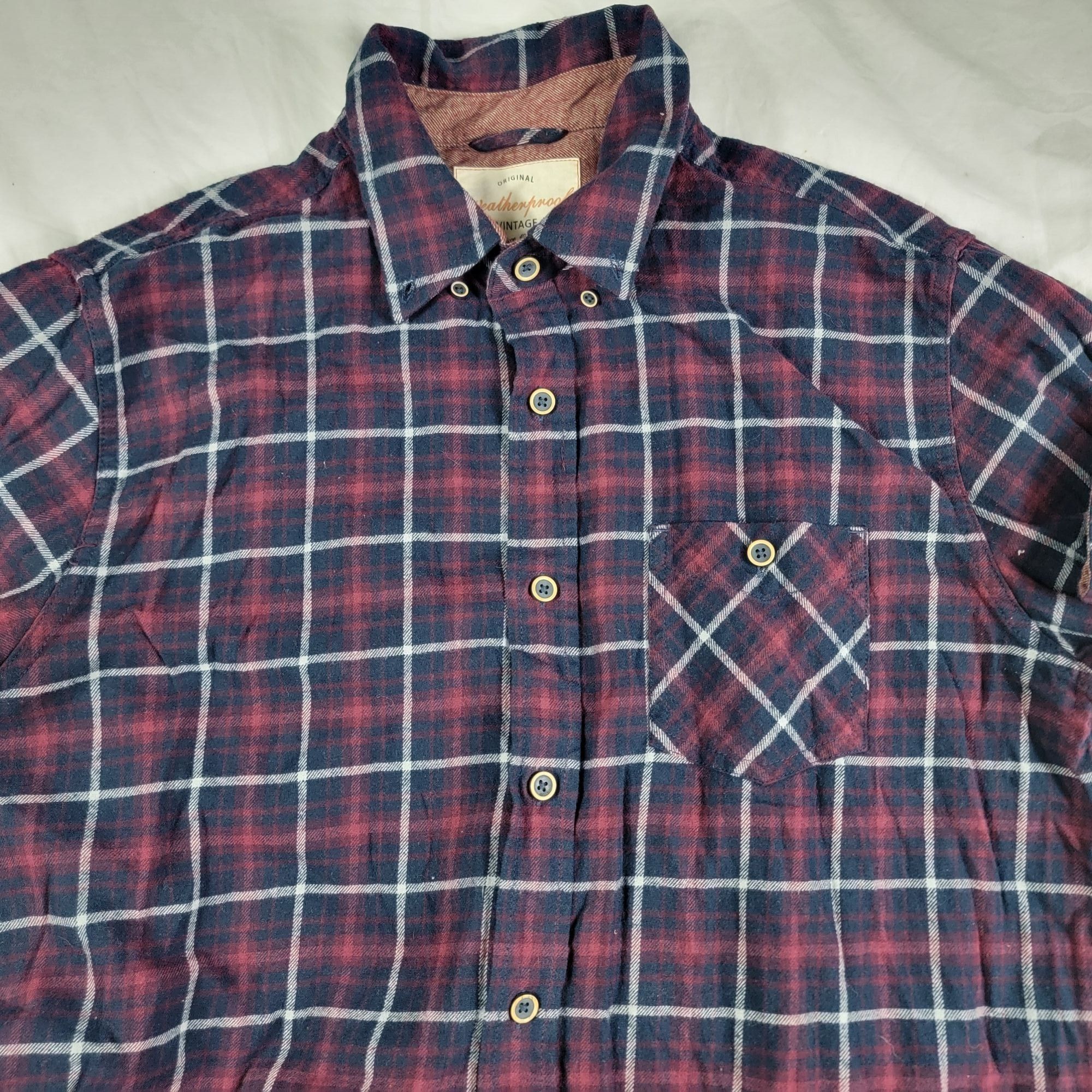 Weatherproof Weatherproof Mens Large Plaid Flannel Shirt Blue Red Long Sl Size US L / EU 52-54 / 3 - 4 Thumbnail