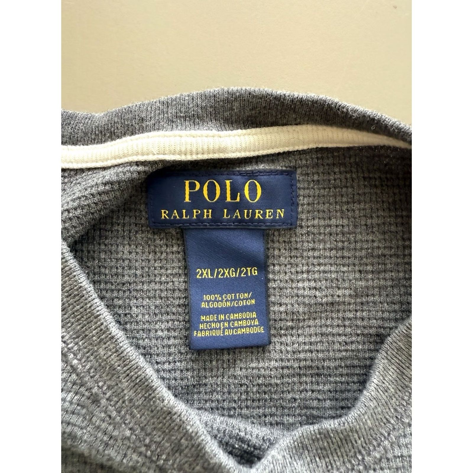 Polo Ralph Lauren Ralph Lauren Polo Long Sleeve Henley 2XL Cotton Knit Gray Classic Preppy Outdoor Shirt Mens Size US XXL / EU 58 / 5 - 4 Thumbnail