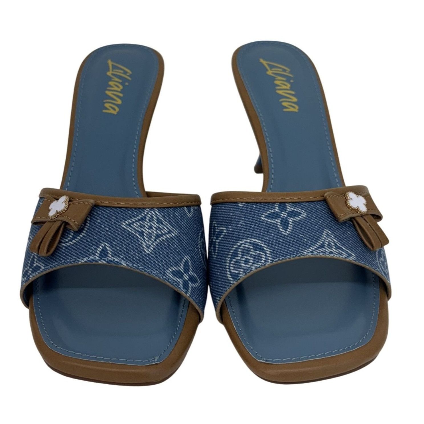 Other LILIANA / Dana-1 / Blue Denim / Open-Toe Heels / With Flor Size US 10 / IT 40 - 3 Thumbnail