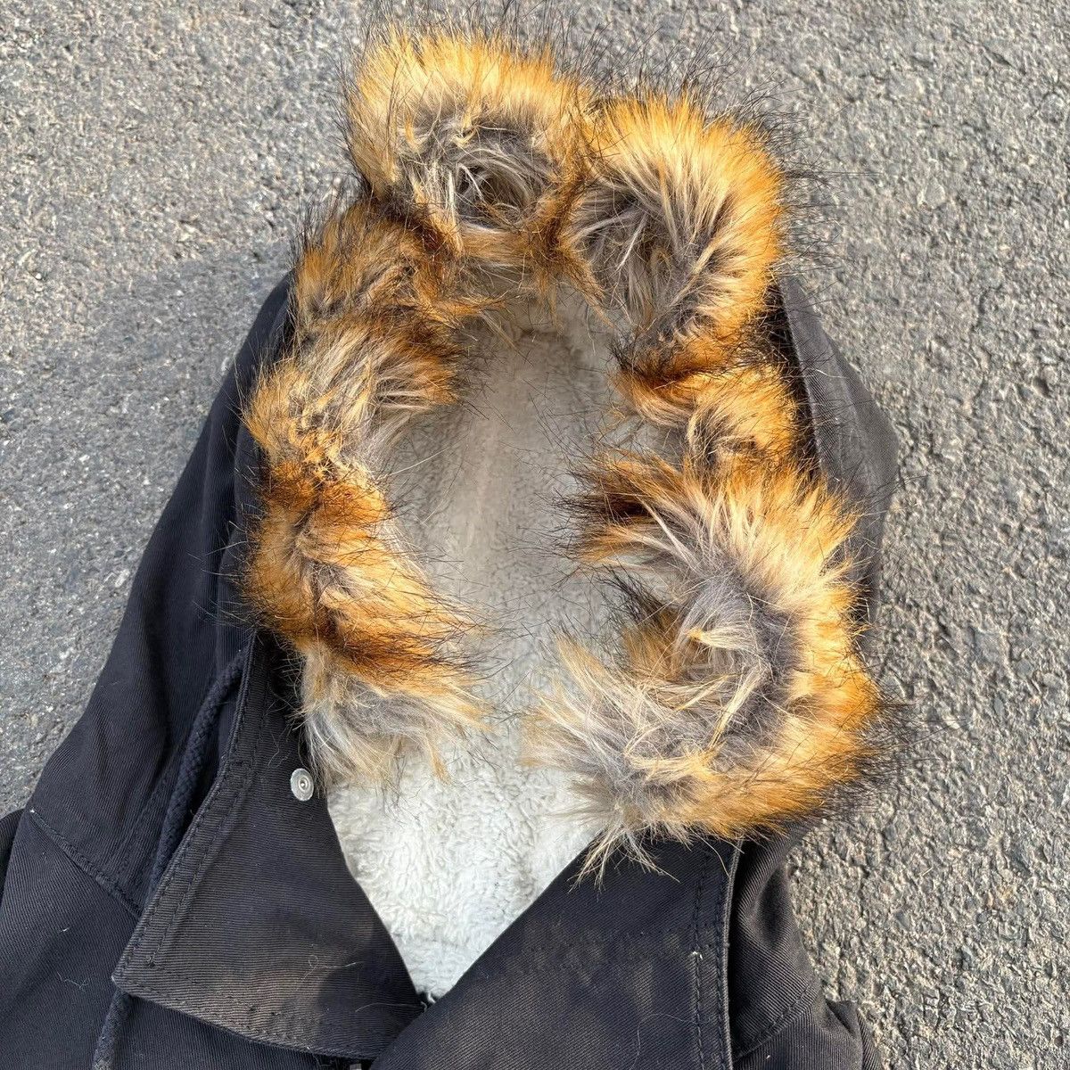 Japanese Brand RINGS Black Patchwork Fishtail Parka Jacket Fur Hood Y2K Size US L / EU 52-54 / 3 - 3 Thumbnail