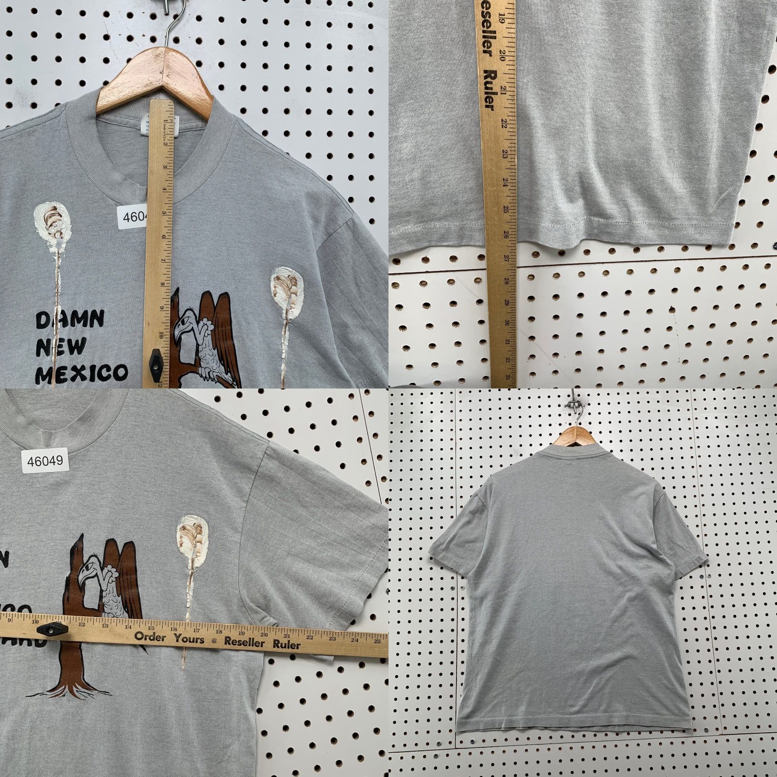 Vintage VINTAGE Funny Vulture Shirt Mens L Gray New Mexico Buzzard USA 90s Bird 80s Shirt Mens Large Gray Cotton T-Shirt Crew Neck Short Sleeve USA Size US L / EU 52-54 / 3 - 8 Thumbnail