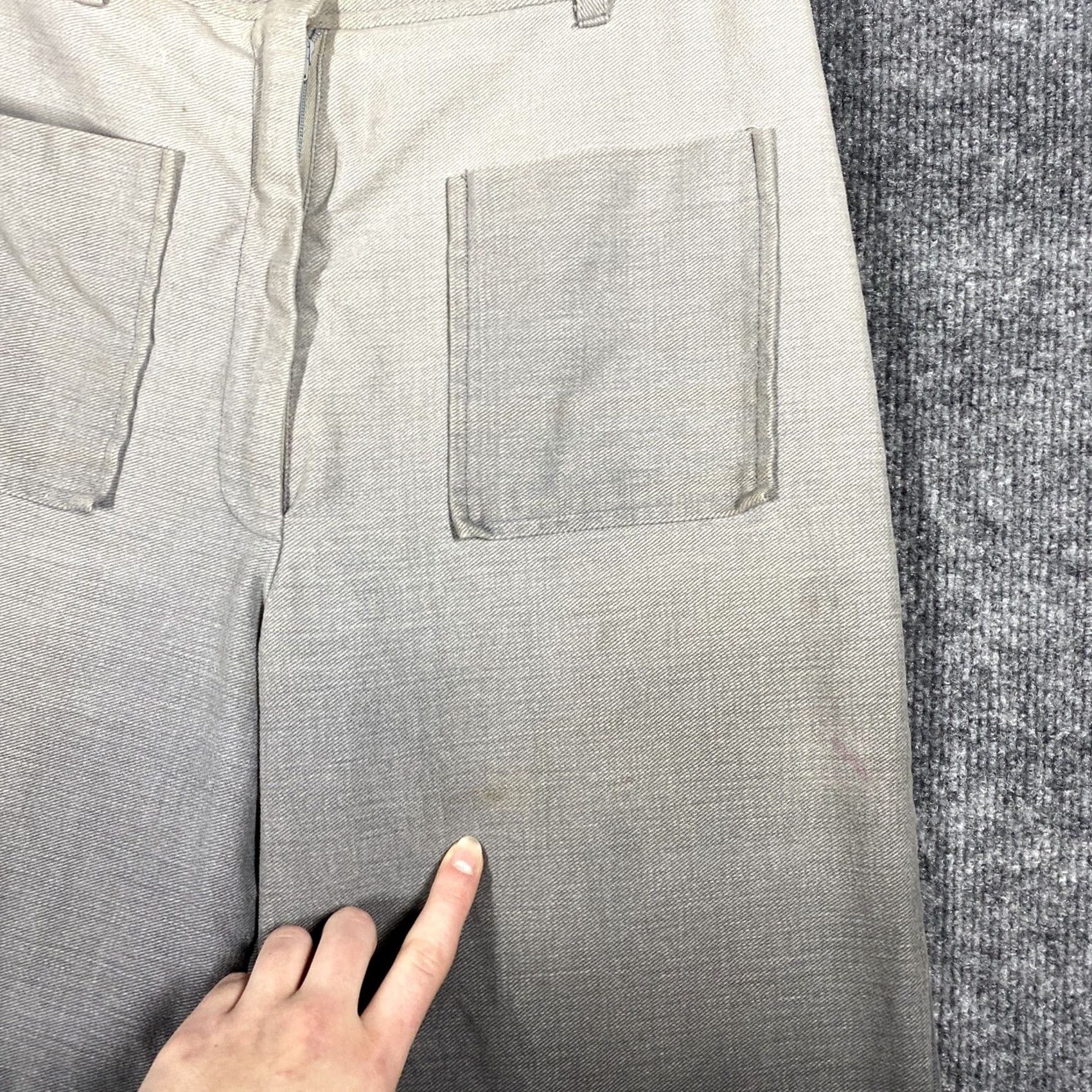 Vintage VINTAGE Womens Jeans Pants 10 Dip Dye Gradient Hippie Flare Brushed Cotton Flower 1970s Bell Bottoms Boho Embroidered Dark Wash Jeans Womens Size 32" / US 10 / IT 46 - 4 Thumbnail