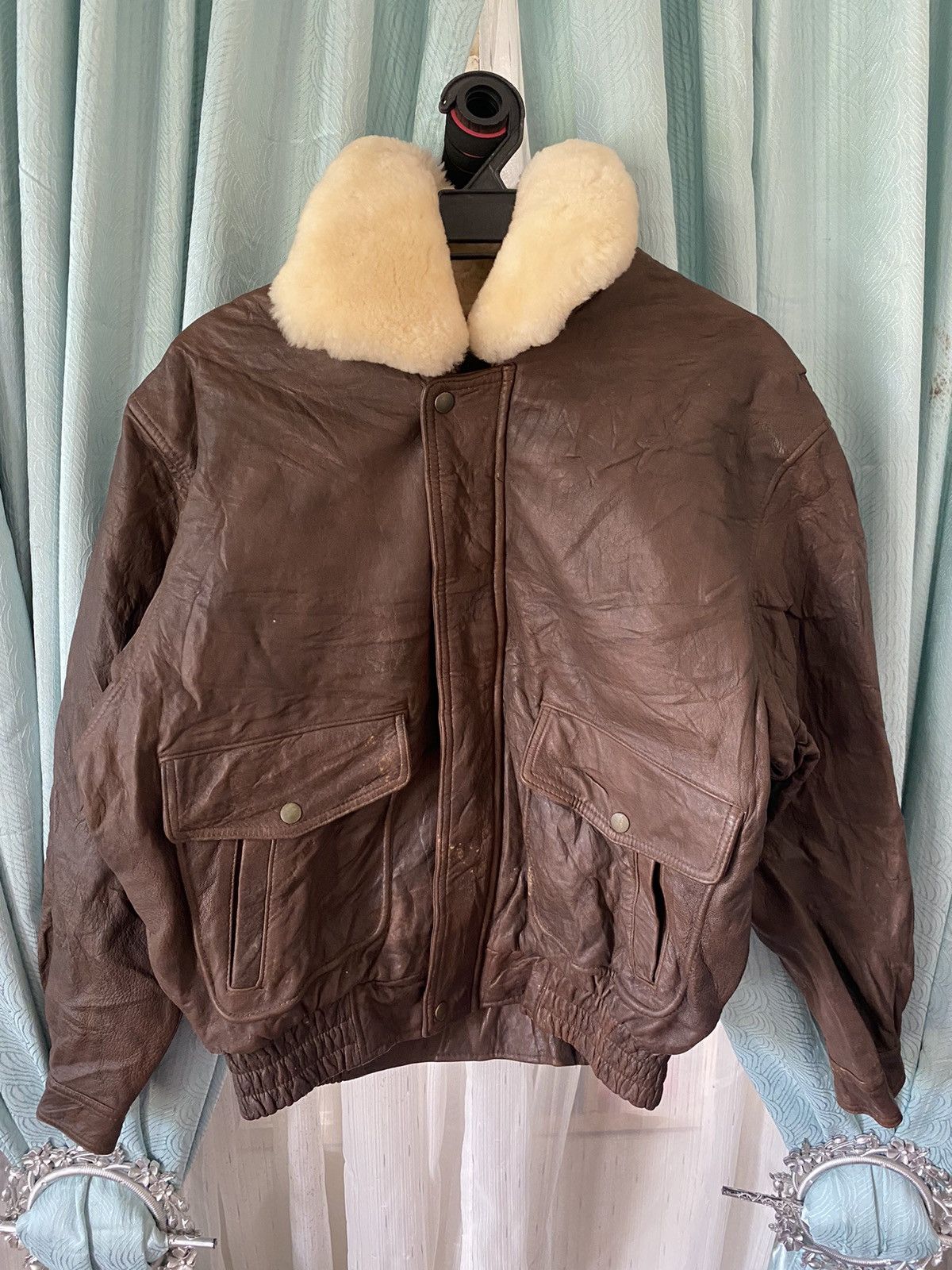 Japanese Brand × Uniqlo × Vintage Vintage Uniqlo Sherpa Neck Sheepskin Leather Jacket Size US L / EU 52-54 / 3 - 3 Thumbnail