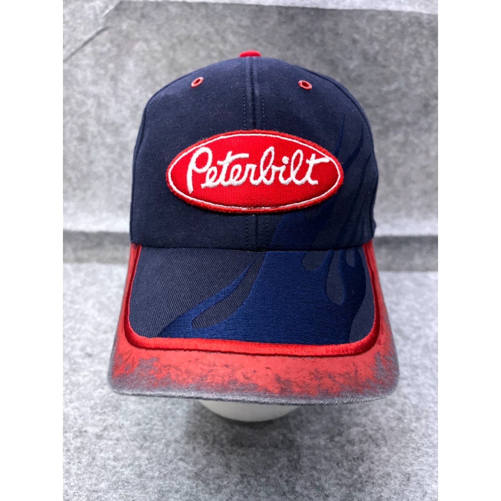 Vintage Peterbilt Hat Cap Strap Back Adult One Size Blue Fire Cotton Truck Logo Baseball Cap Mens Size ONE SIZE - 2 Thumbnail