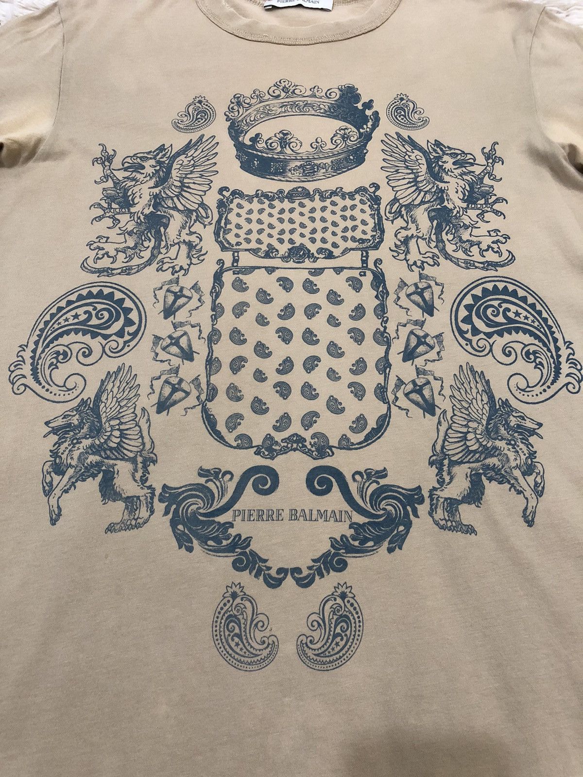 Balmain × Pierre Balmain Pierre Balmain Distressed Tee Size US XS / EU 42 / 0 - 6 Thumbnail
