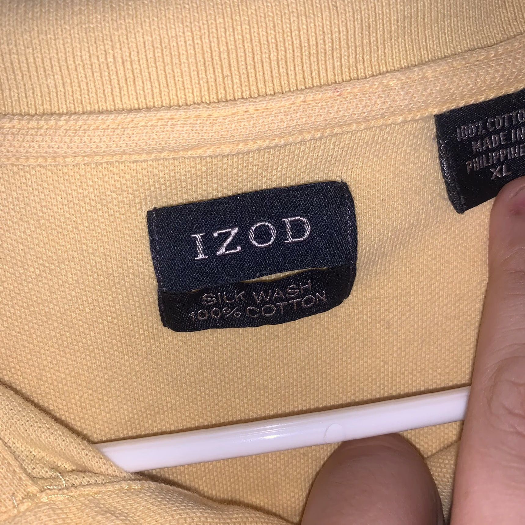 Izod IZOD Polo Men's XL Athletic Yellow Silk Wash Casual Classic Golf Shirt Mens Size US XL / EU 56 / 4 - 2 Thumbnail