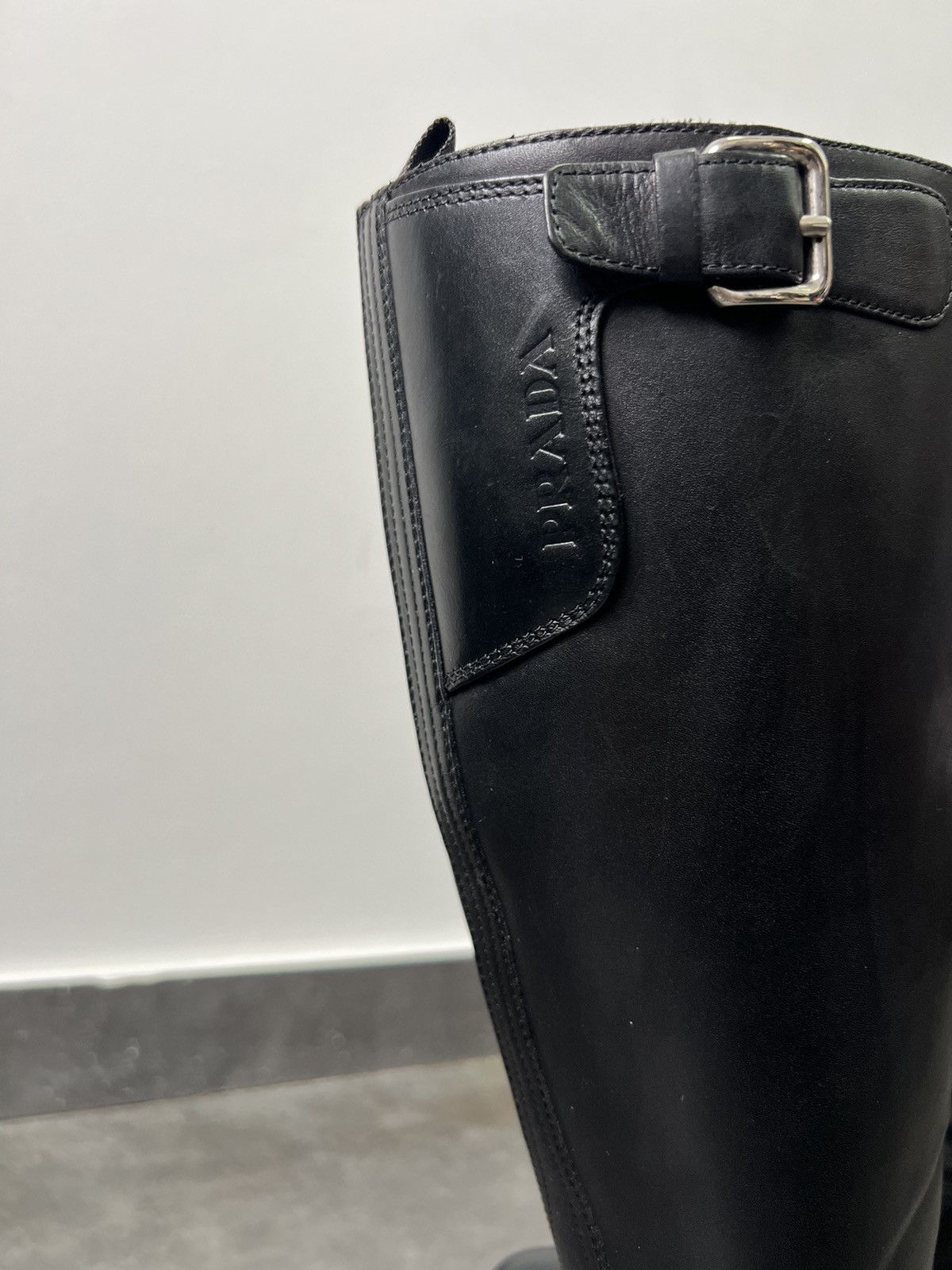 Prada PRADA Boots Logo Belt Biker Moto Zip Shoes Vintage Size US 8 / IT 38 - 2 Thumbnail