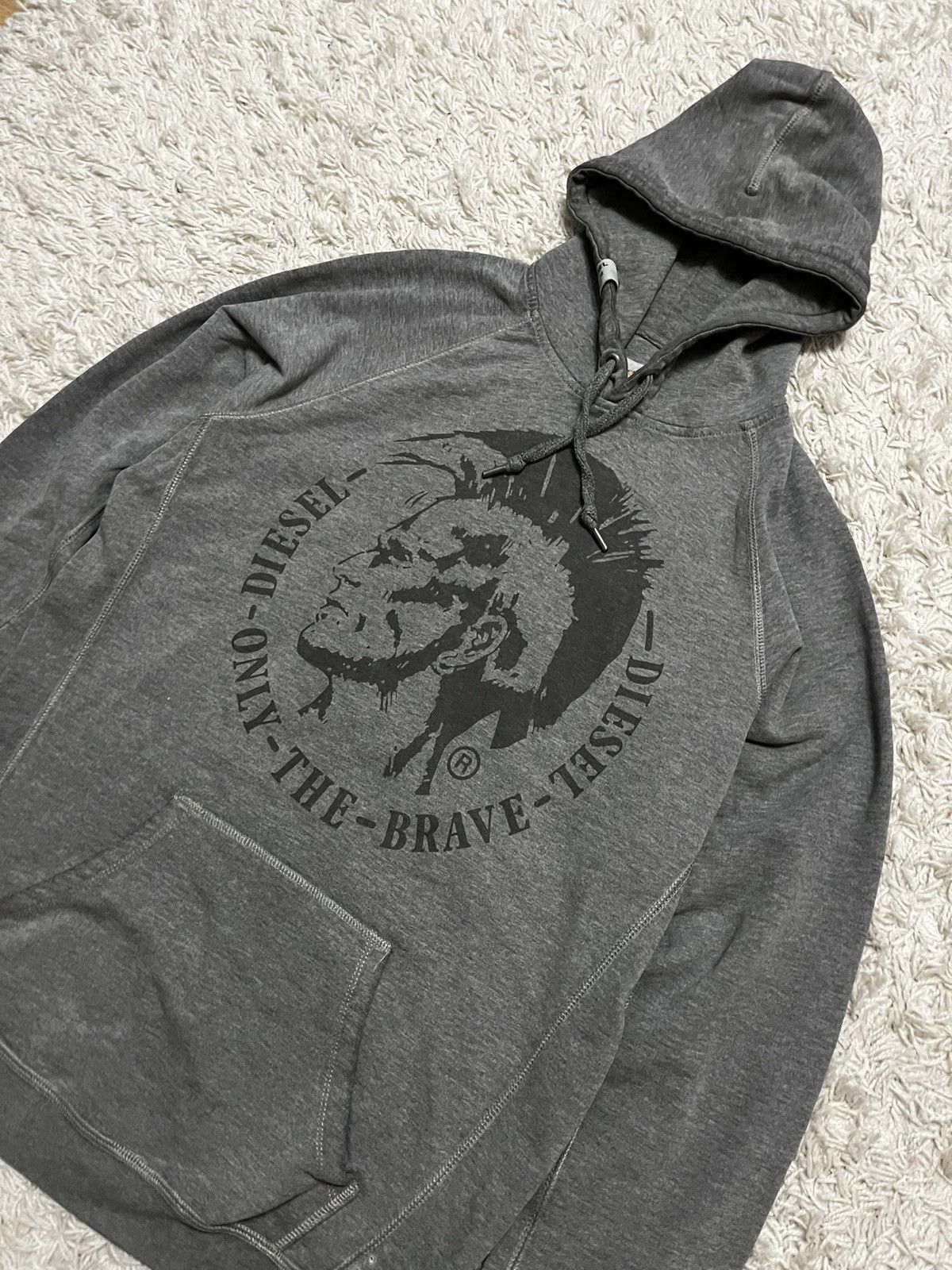Designer × Diesel × Vintage Vintage Big Logo Hoodie Diesel Colour Grey Size US L / EU 52-54 / 3 - 2 Thumbnail
