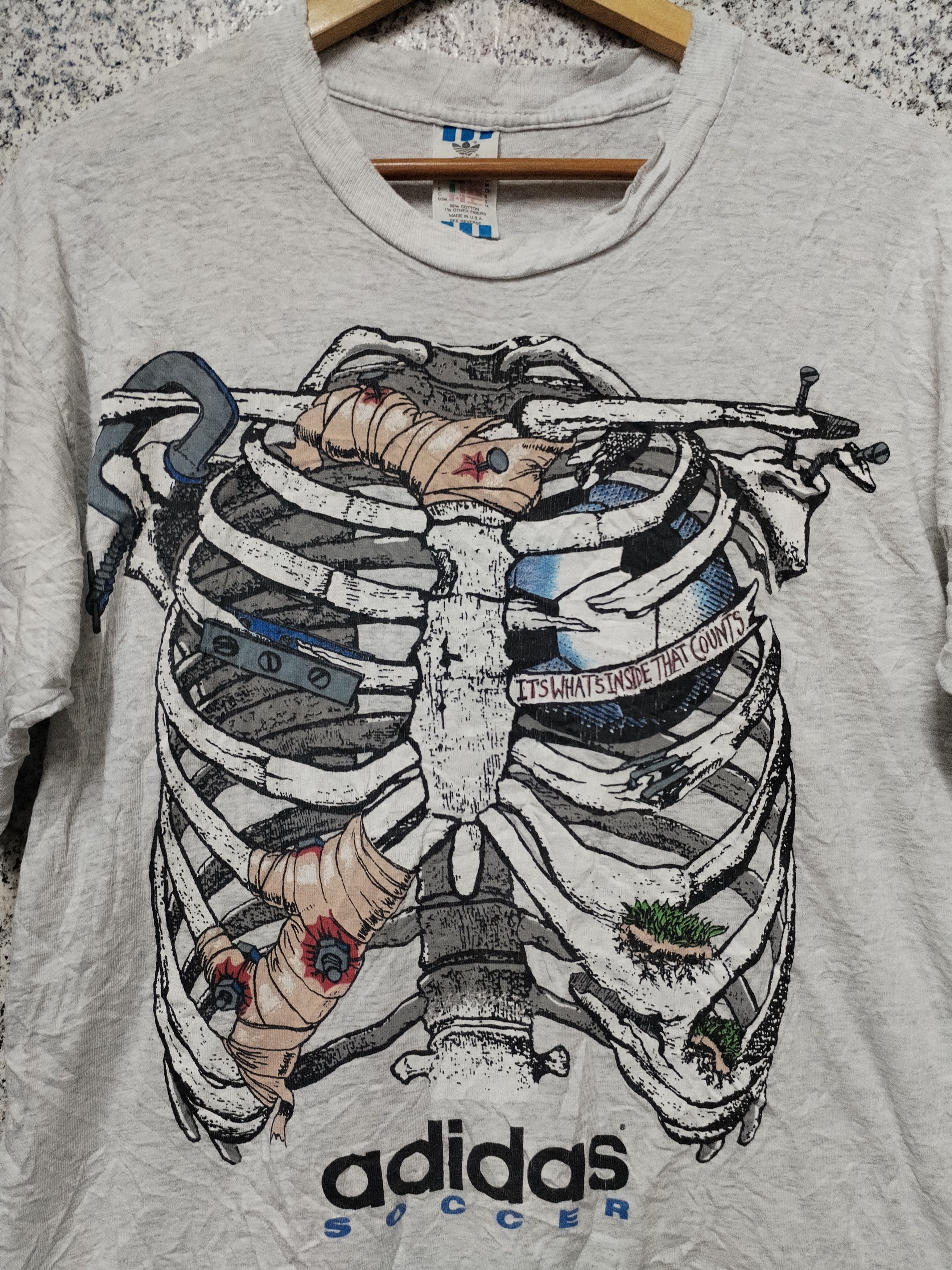 Adidas Thrashed Sun Faded Adidas Shirt Distressed Grunge Band Size US M / EU 48-50 / 2 - 3 Thumbnail