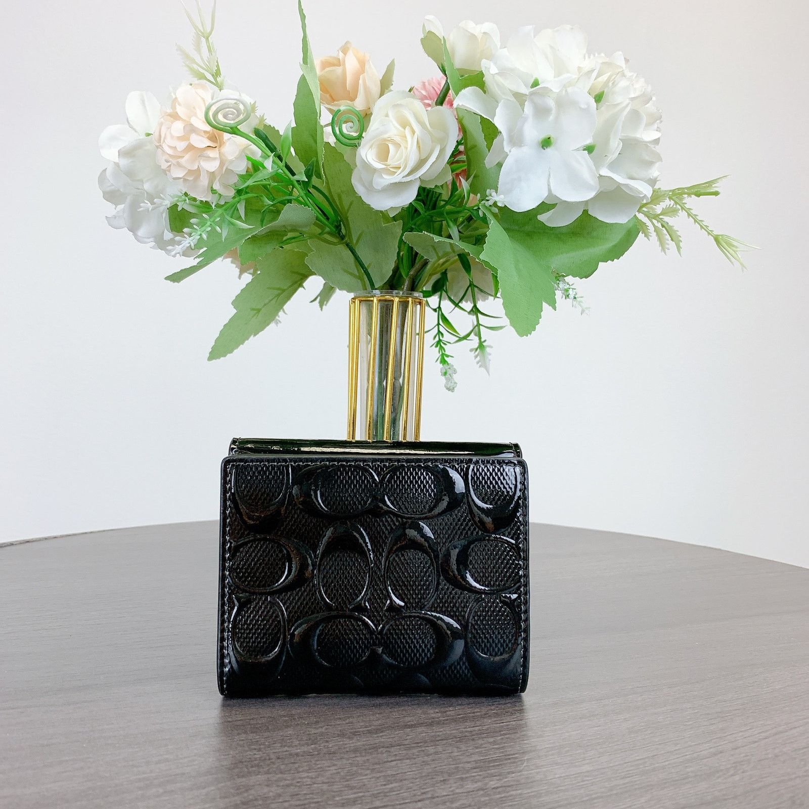 Coach Coach CV416 Small Morgan Wallet In Leather IN BLACK Size ONE SIZE - 3 Thumbnail