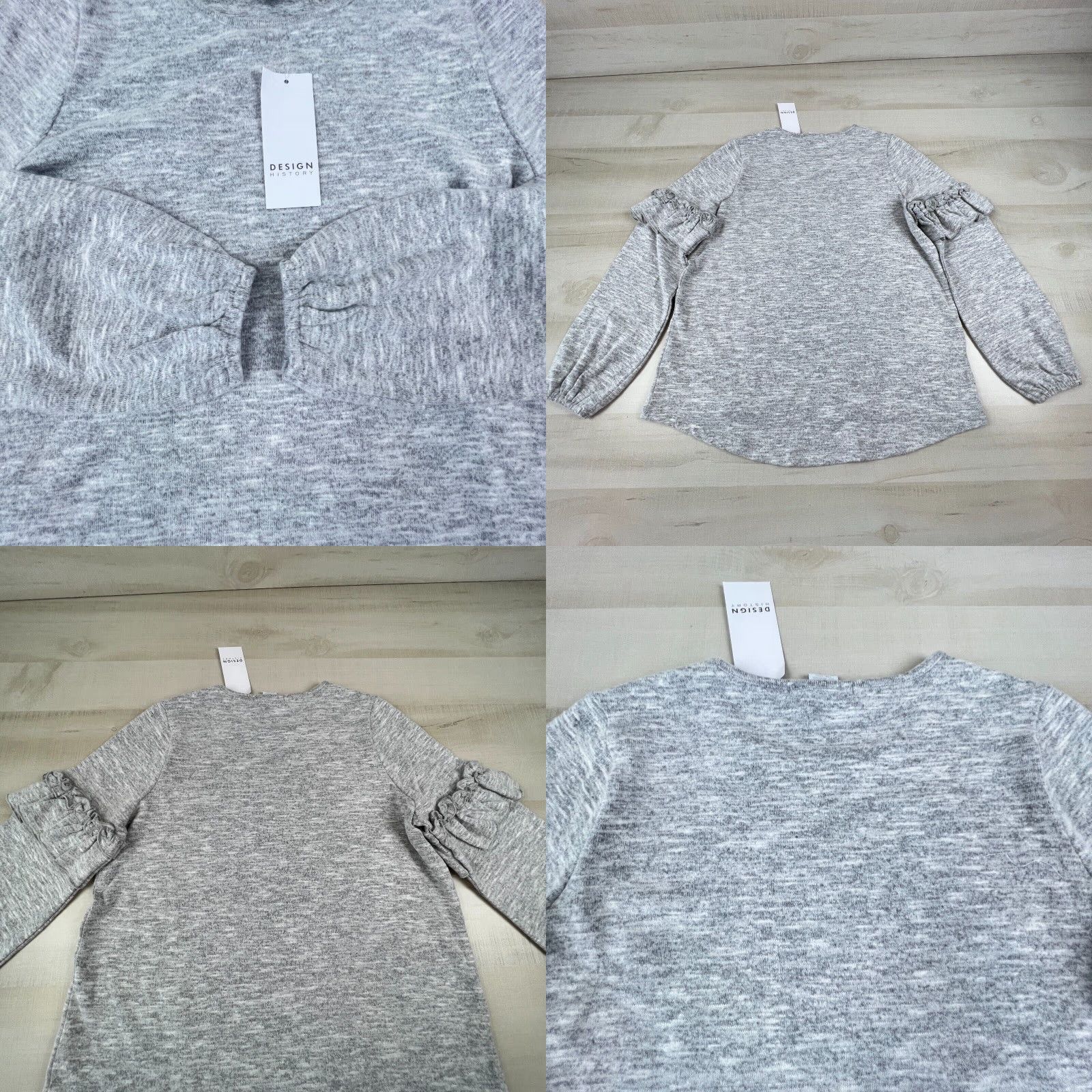 Vintage Design History Womens Sweater Large Extra Large Gray Ruffled Long Sleeves Soft Casual New Size L / US 10 / IT 46 - 8 Thumbnail