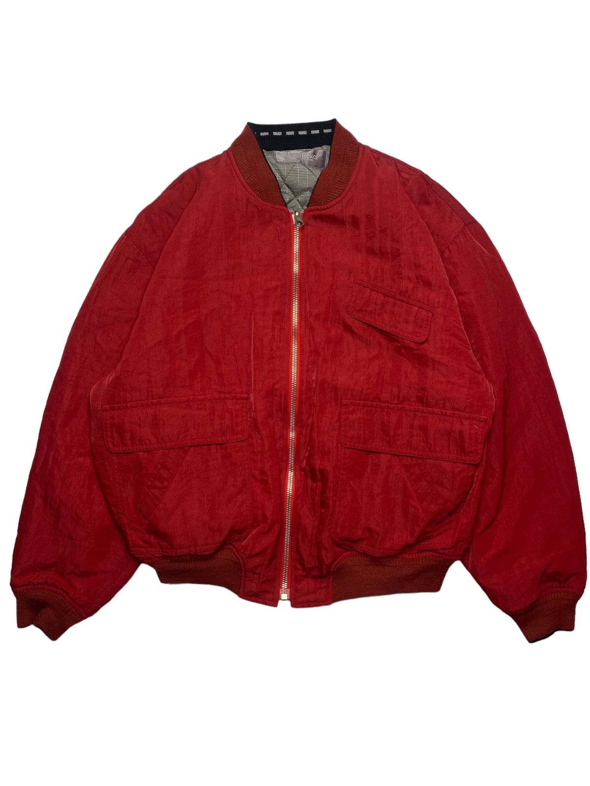 image of Issey Miyake x Masaki Matsushima 1980 Masayuki Abo - Riri Zipper Reversible Jacket in Red (Size Lar