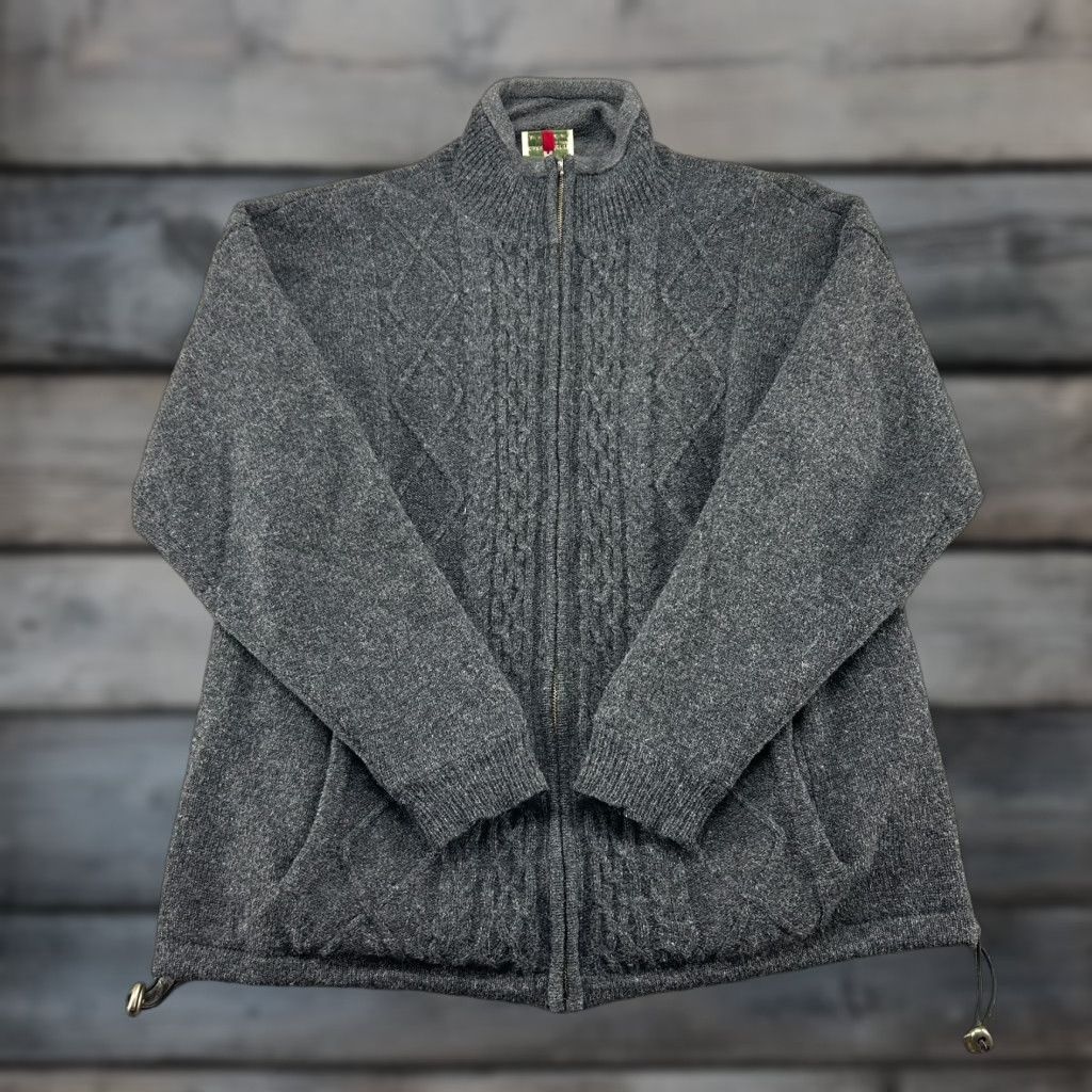 Vintage Carraig Donn Sweater Mens L Grey Full Zip Cable Knit Fisherman Knit Wool Crew Neck Pullover 1/4 Zip Casual Winter Fall Spring Vintage No? Size US L / EU 52-54 / 3 - 1 Thumbnail