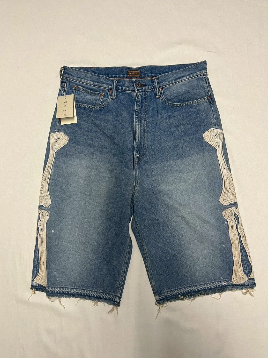 Kapital Kapital 14oz Bone Denim Shorts | Grailed