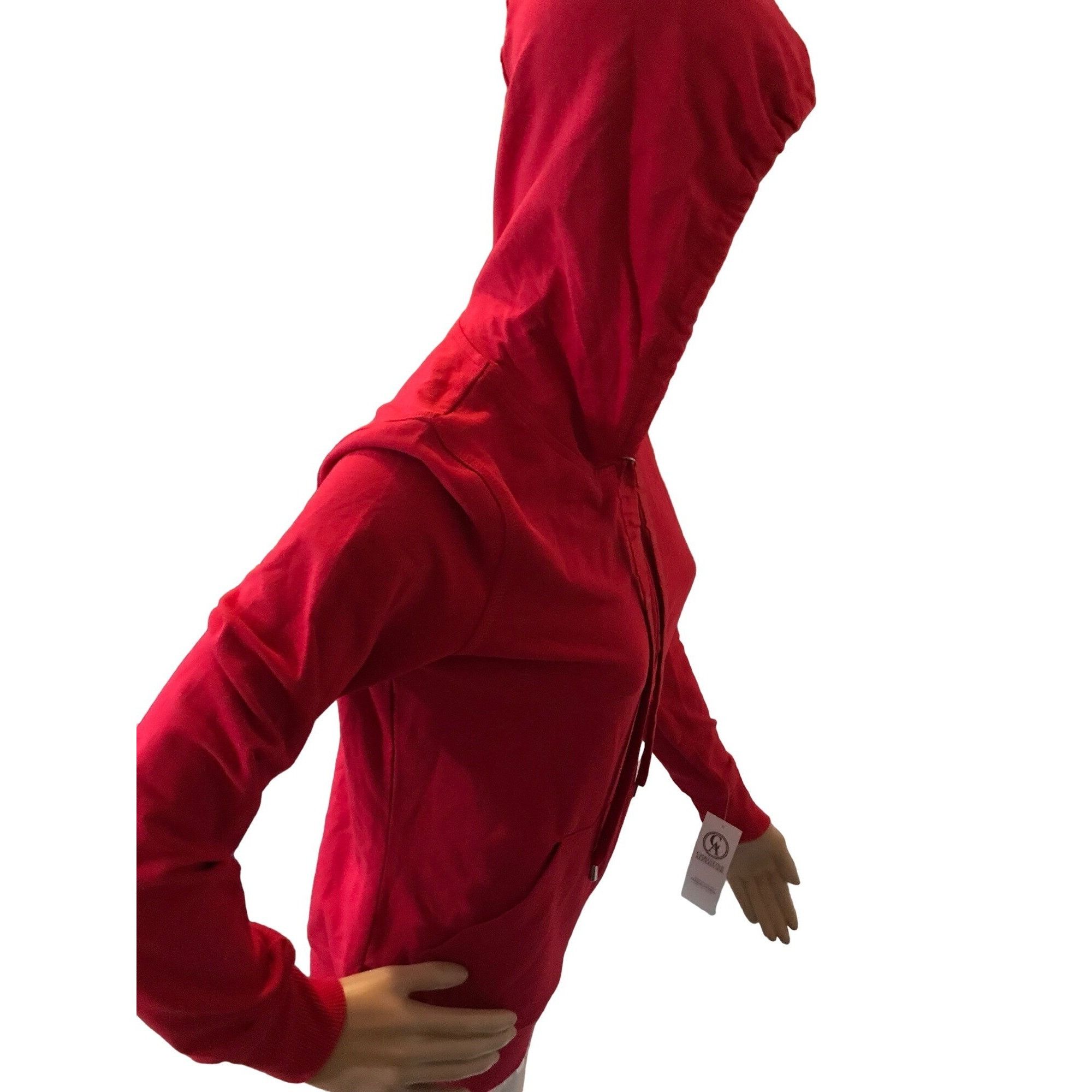 Vintage Christine Alexander SMALL RED Cotton Hooded TRACK Jacket Spo Size S / US 4 / IT 40 - 8 Thumbnail