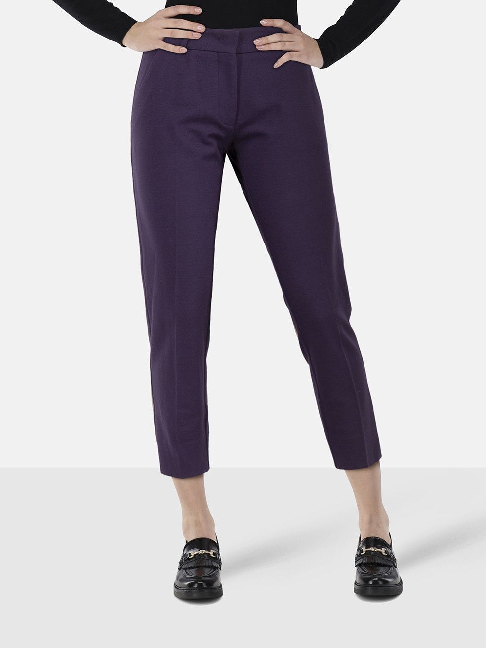 Etro Purple Mid Rise Slim Trousers Size 26" / US 2 / IT 38 - 1 Thumbnail