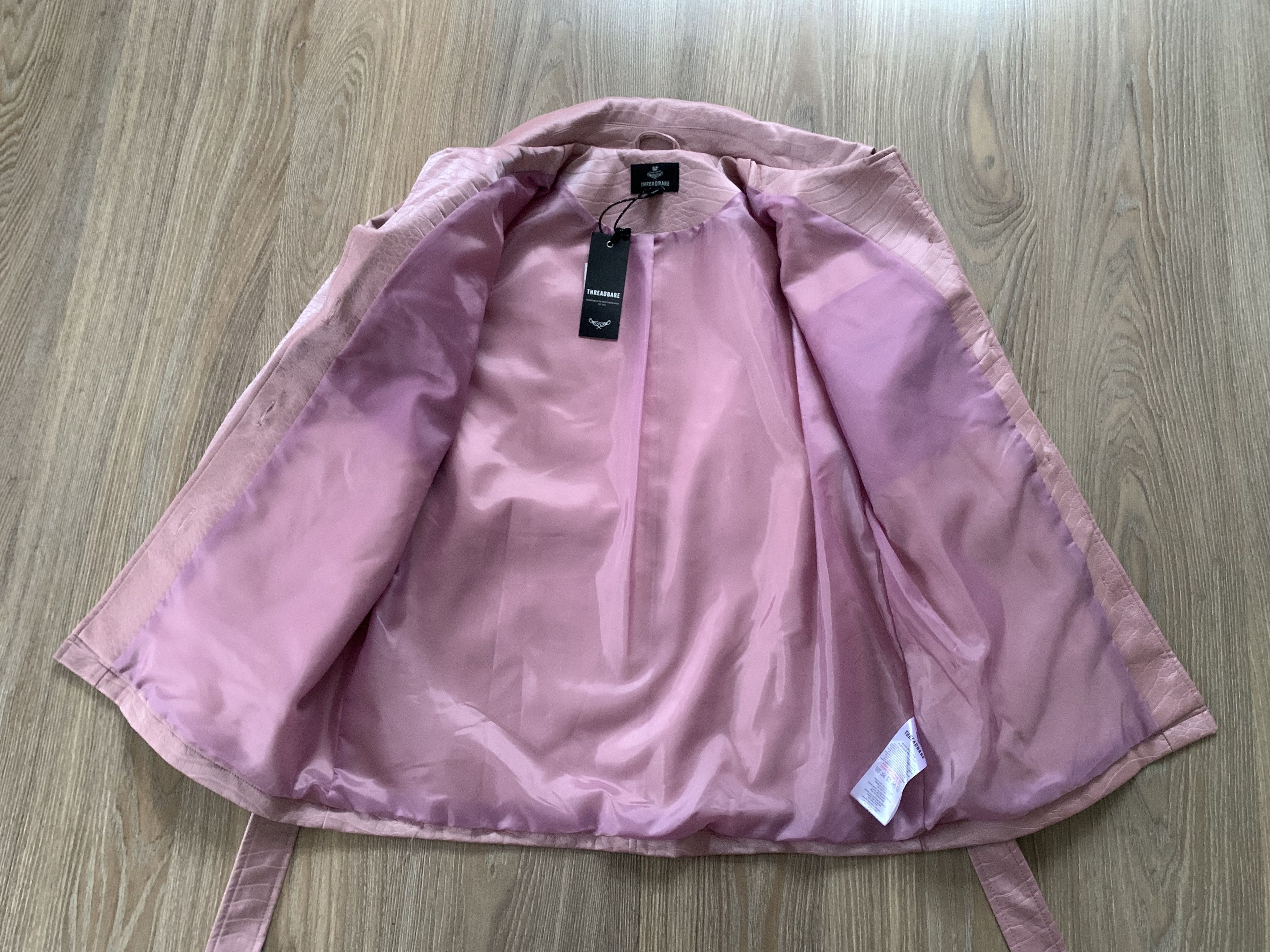 Other Womens Threadbare Pink Faux Leather Belted Jacket Size S / US 4 / IT 40 - 4 Thumbnail