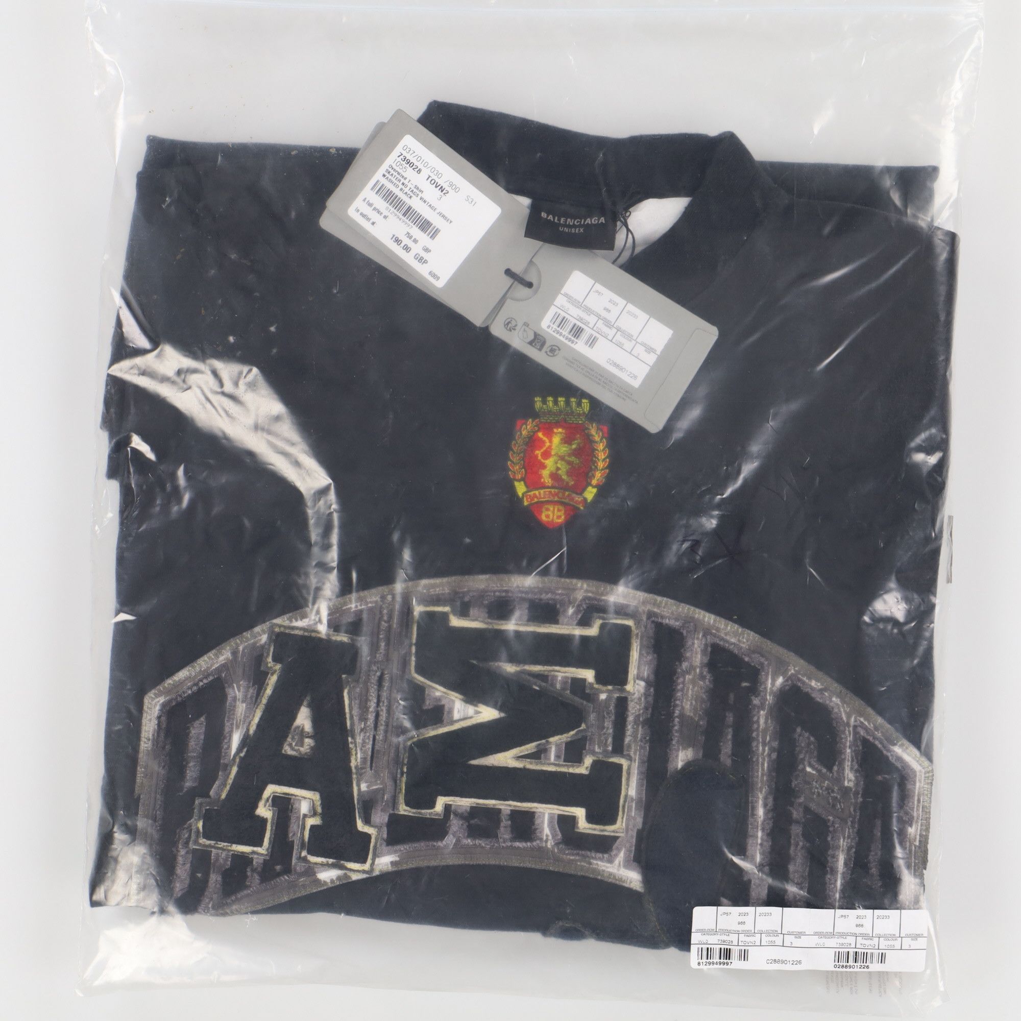 Balenciaga Black Distressed Skater Logo Oversized T-Shirt Size M / US 6-8 / IT 42-44 - 9 Thumbnail