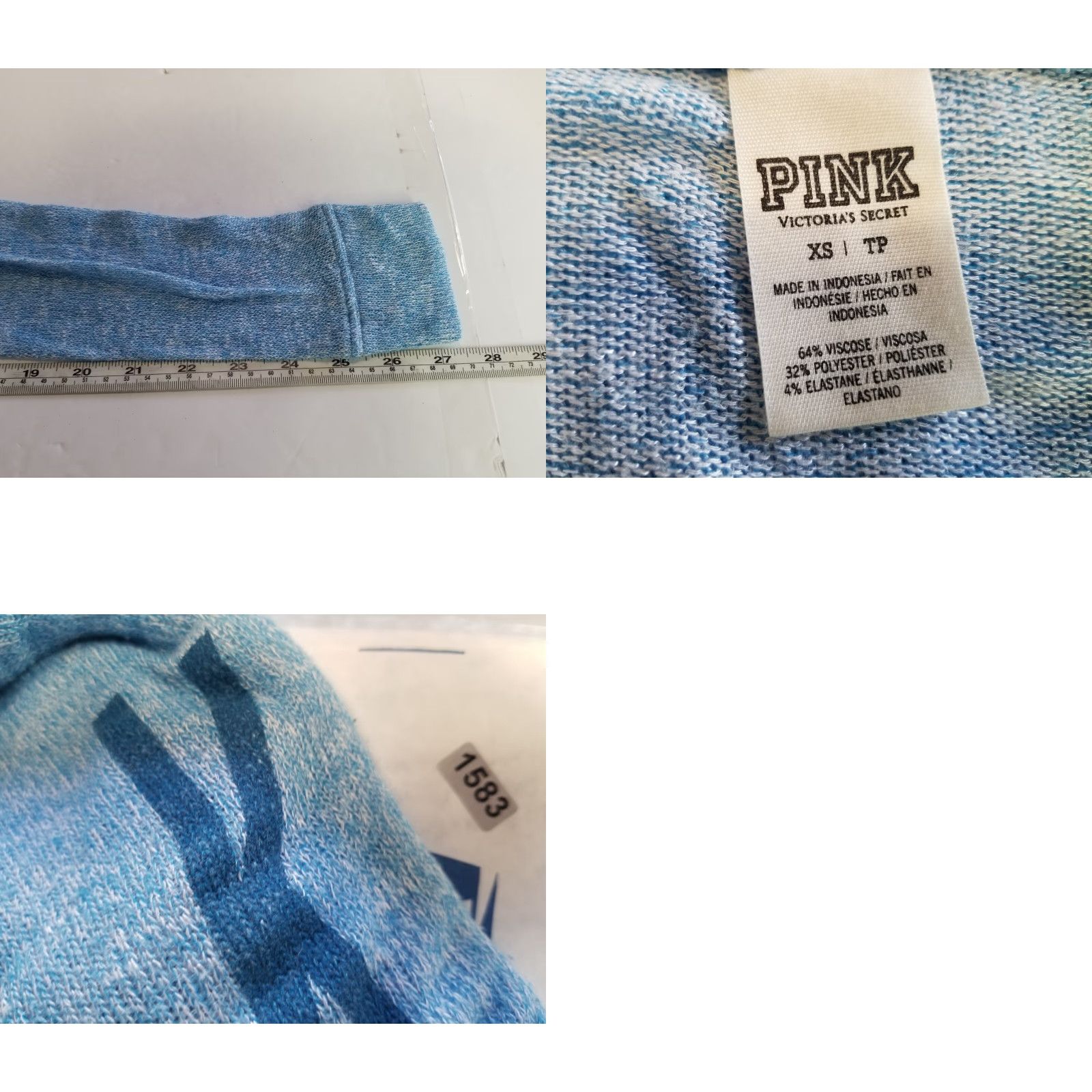 Vintage Pink Victoria's Secret PINK Womens Pullover Sweatshirt Long Sleeve XS Blue Logo Size XS / US 0-2 / IT 36-38 - 8 Thumbnail
