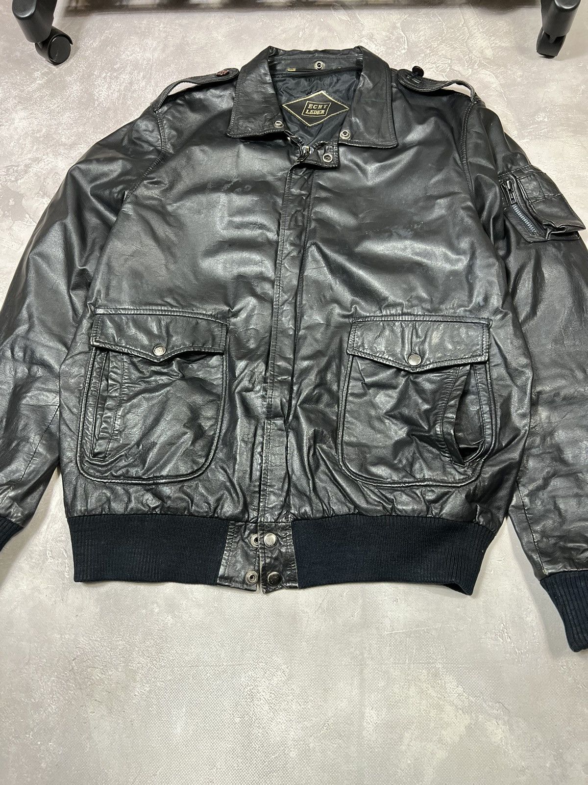 Other Vintage Avirex Style Leather Bomber Jacket Size US XL / EU 56 / 4 - 5 Thumbnail