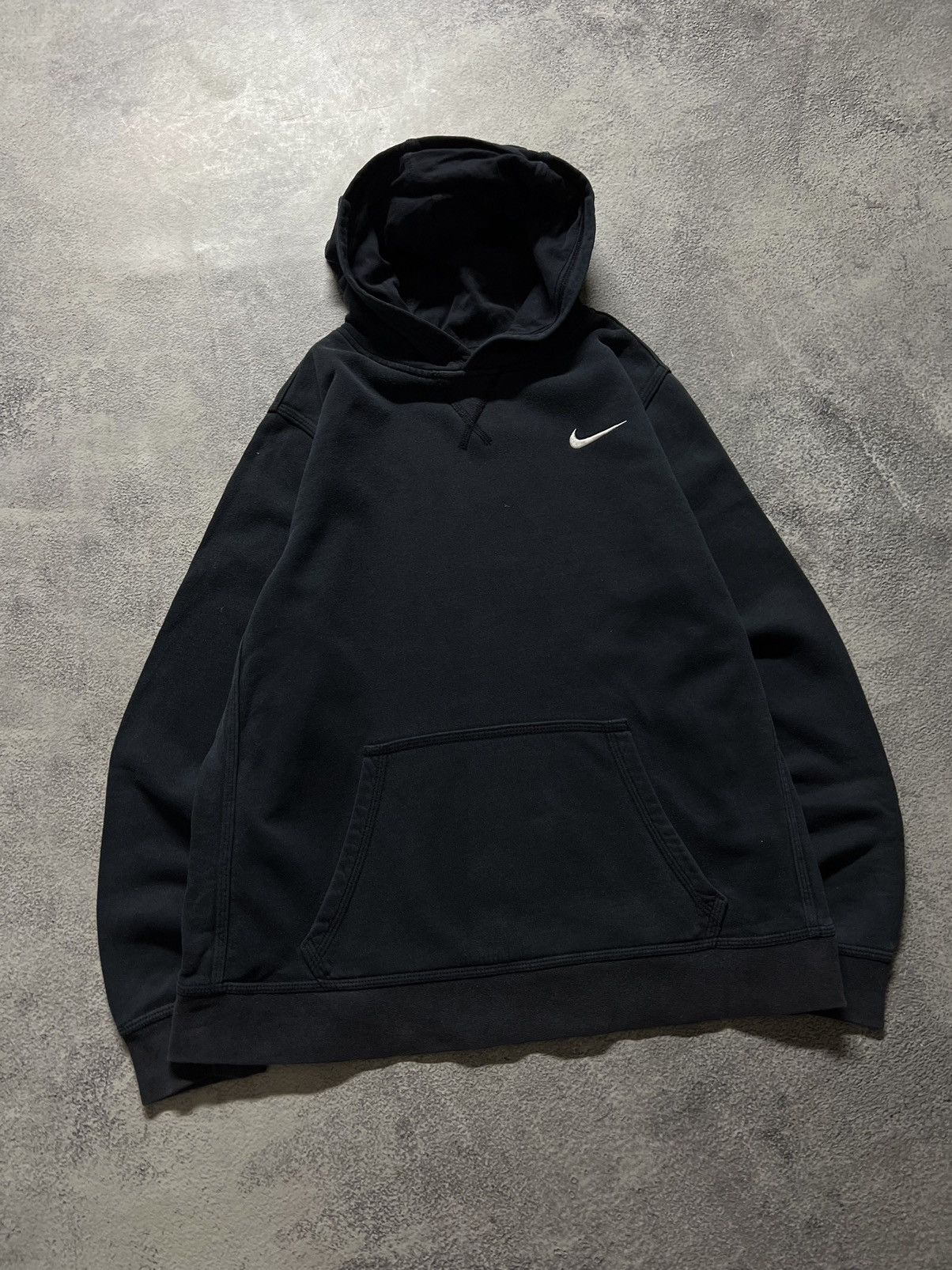 Nike × Vintage Vintage Y2k Nike 🖤 Faded Mini Swoosh Hoodie 00’s Size US S / EU 44-46 / 1 - 4 Thumbnail
