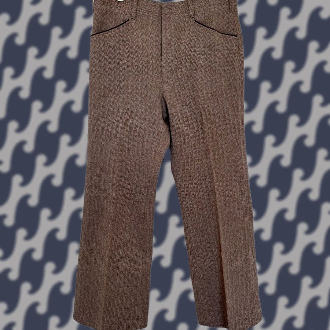 Haggar VTG The Gallery by Haggar Women Dress Pants Brown Tweed Herringbone Size M Size 32" / US 10 / IT 46 - 1 Thumbnail