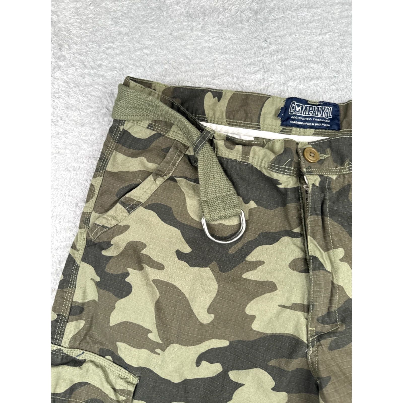 Vintage Company81 Shorts Men 38 Green Camo Cargo Rip-Stop Belted 100% Cotton NEW Size US 38 / EU 54 - 4 Thumbnail