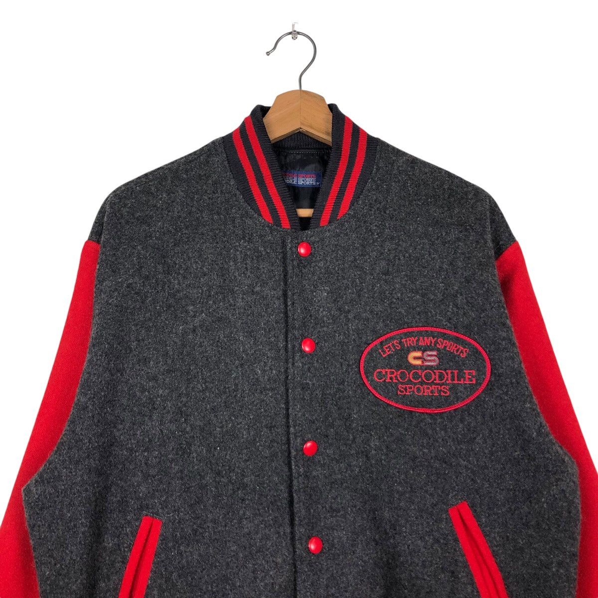Japanese Brand Vintage Wool Varsity Bomber Jacket Crocodile Sports BigLogo Size US M / EU 48-50 / 2 - 4 Thumbnail