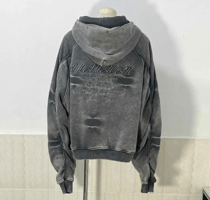 Japanese Brand American Vintage Distressed Gradient Zipper Hoodie Size US M / EU 48-50 / 2 - 2 Thumbnail