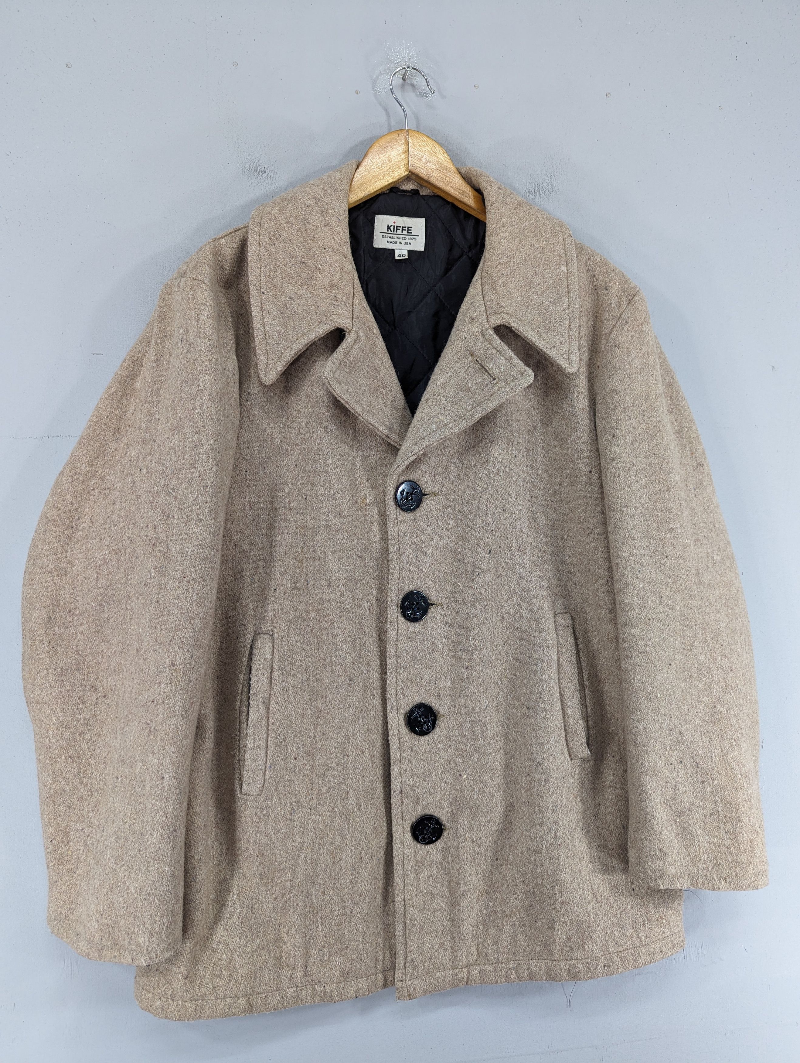 Vintage Vintage Kiffe Wool Single Breasted Coat Jacket Made In Usa Size US M / EU 48-50 / 2 - 2 Thumbnail