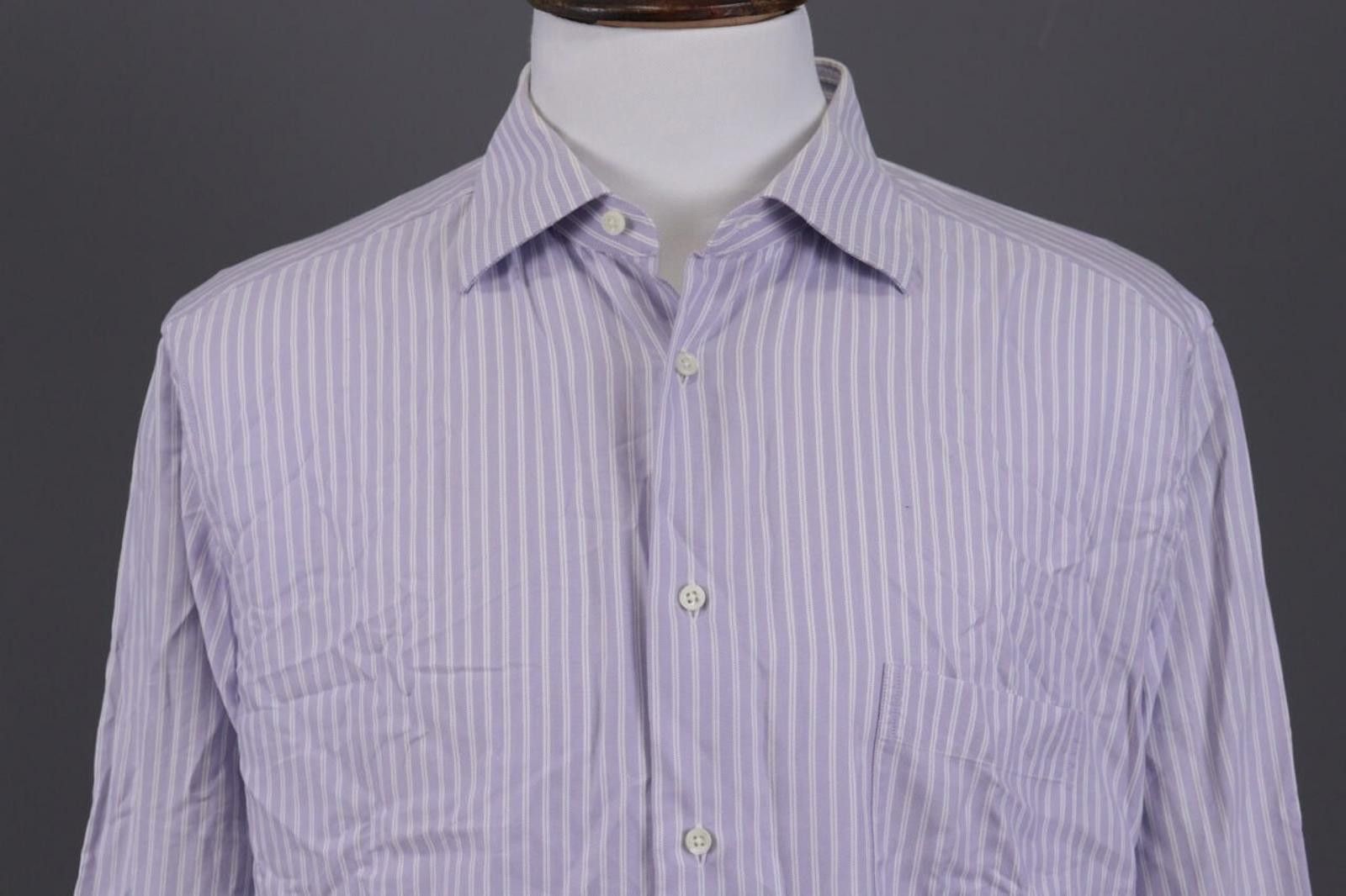 Ermenegildo Zegna Ermenegildo Zegna Rgular Fit Purple Shirt Size 43 / 17 Size US M / EU 48-50 / 2 - 2 Thumbnail