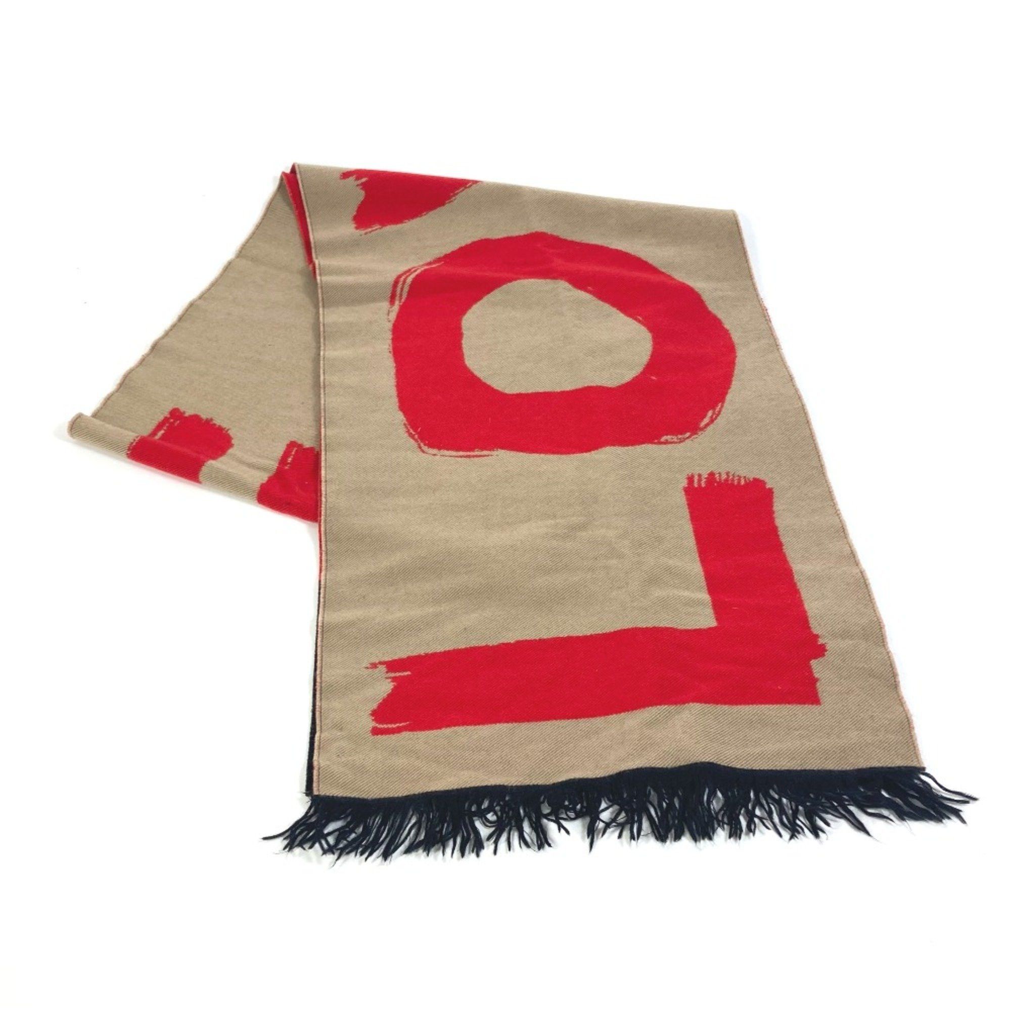 Burberry Burberry 8037534 fringe LOVE Scarf Brown Red Size ONE SIZE - 1 Thumbnail