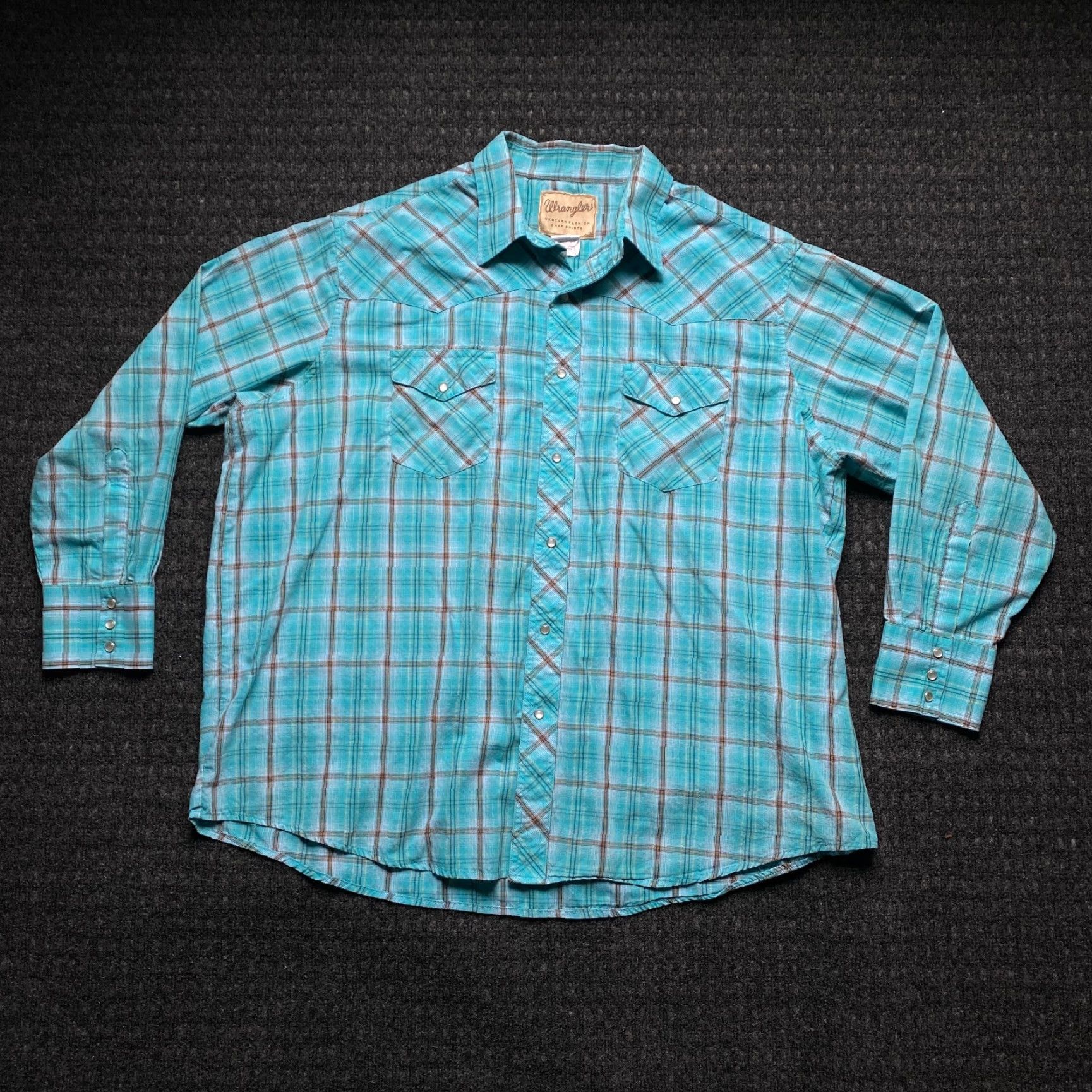 Wrangler VINTAGE Wrangler Button-Up Shirt Plaid Long Sleeve 2XL Blue Men’s Casual Western Size US XXL / EU 58 / 5 - 2 Thumbnail