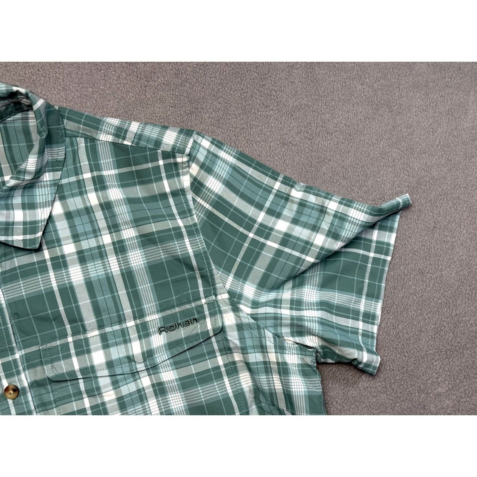 Vintage Rohan Green Button-Up Shirt Womens size 12 Short Sleeve Outdoor Hiking, Collared, Regular Size XL / US 12-14 / IT 48-50 - 5 Thumbnail