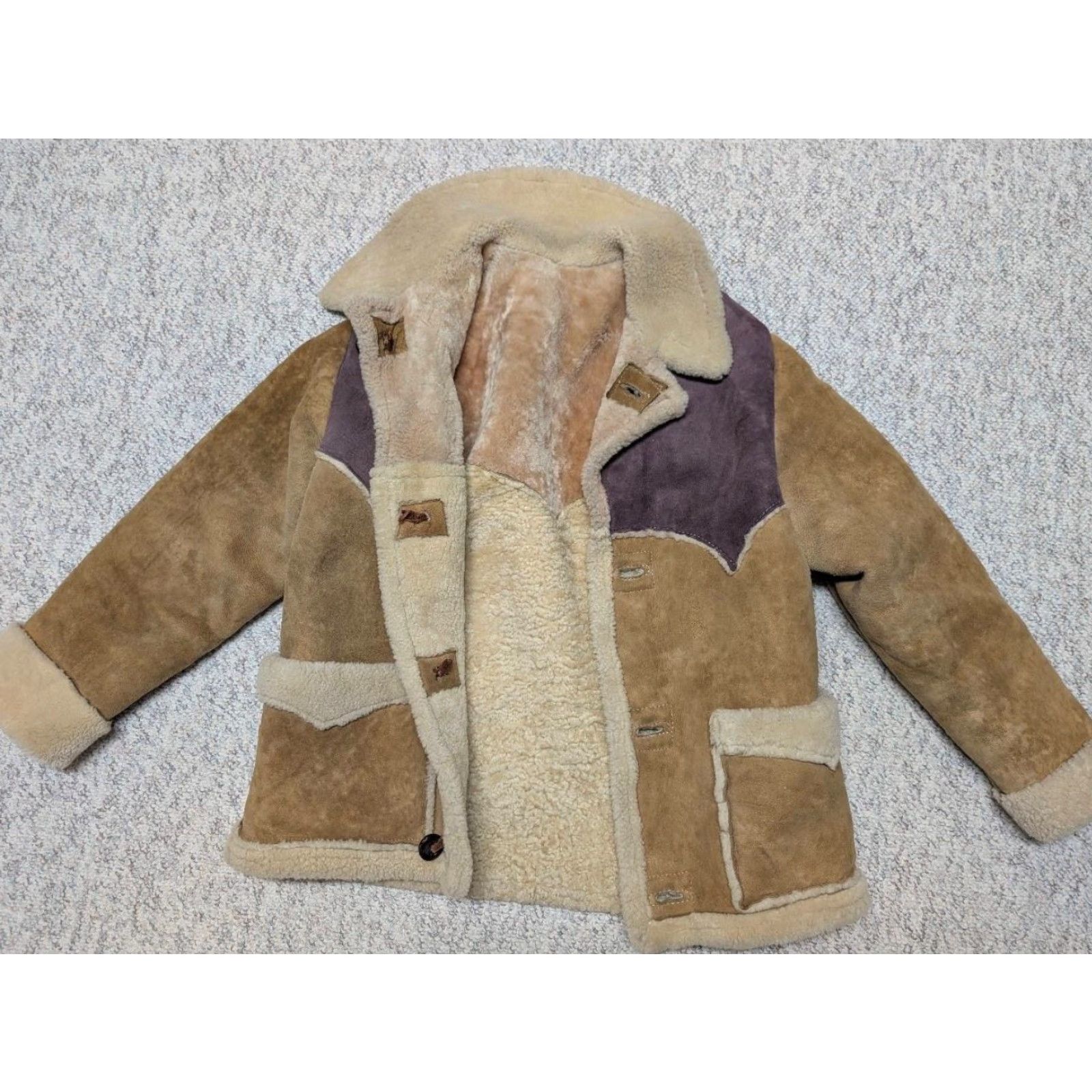 Vintage VINTAGE Shearling Leather Coat Western Cowboys Rancher Jacket Men M Brown Sheepskin Leather Coat Chest 40 Size US M / EU 48-50 / 2 - 3 Thumbnail