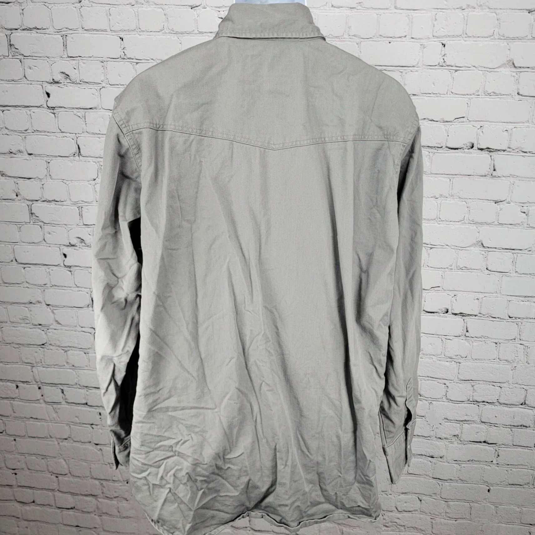 Vintage Forge Shirt Long Sleeve Pearl Snap Flame Resistant Workwear XLT Adult Gray Size US XL / EU 56 / 4 - 2 Thumbnail