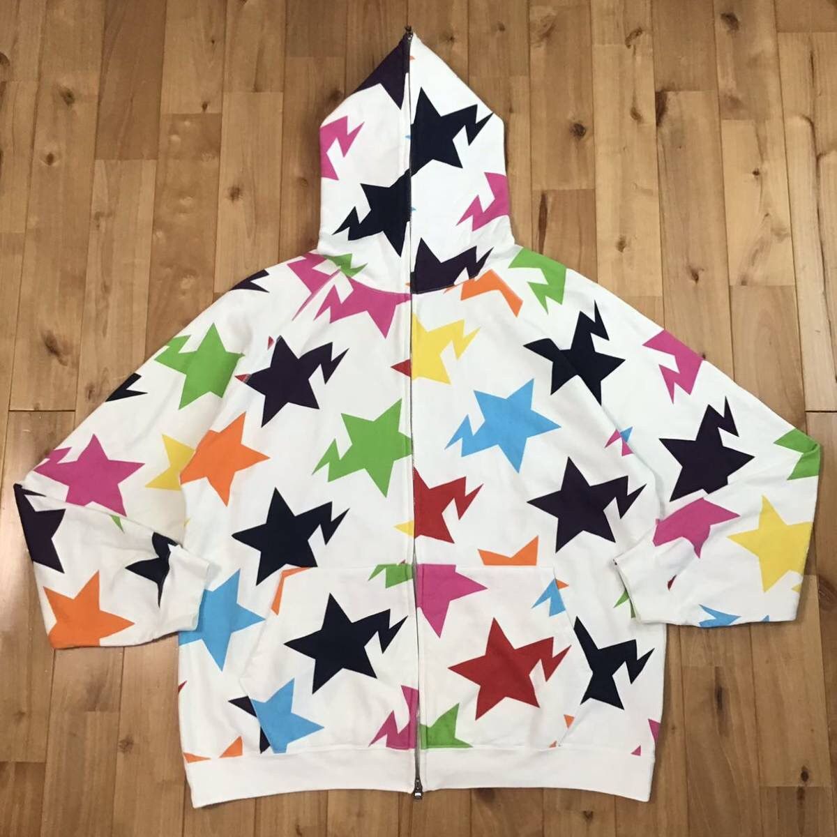image of 2006 Bape Sta Full Zip Hoodie Multi Color A Bathing Ape Star in White, Men's (Size XL)