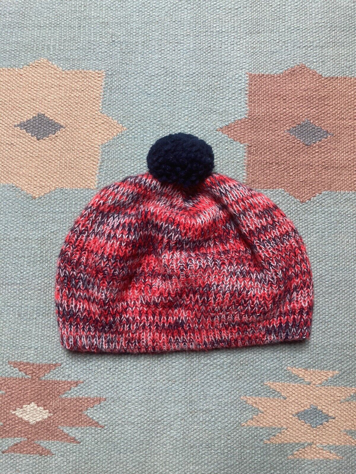 Vintage Vintage acrylic knit beanie Pom Pom winter hat fuzzy soft Size ONE SIZE - 3 Thumbnail