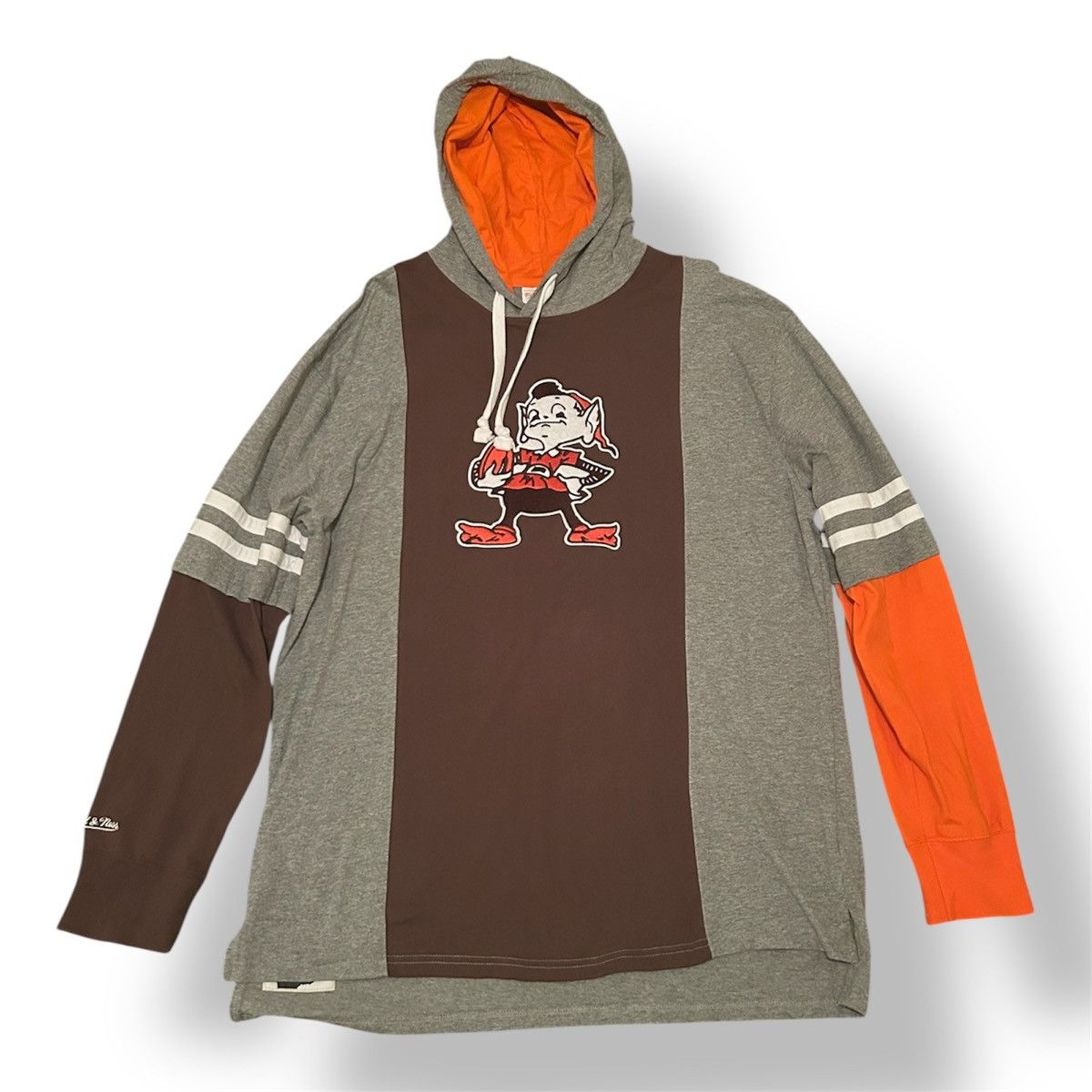 Mitchell & Ness Cleveland Browns The Elf Hoodie XL Retro NFL Brown Orange Size US XL / EU 56 / 4 - 1 Thumbnail