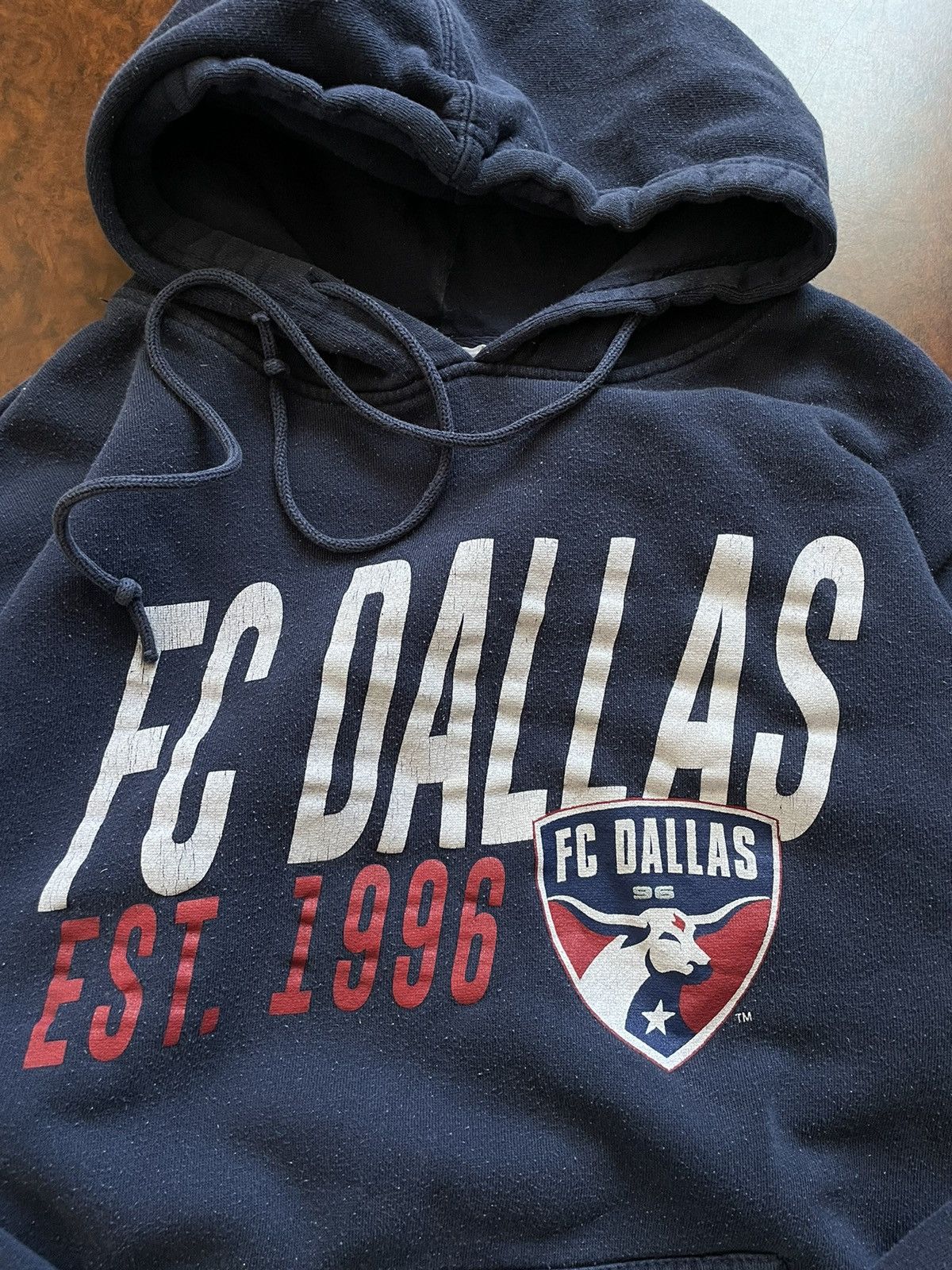Band Tees × Vintage 90s FC DALLAS 1996 HOODIE HOODED BOXY LOGO BAGGY Size US M / EU 48-50 / 2 - 4 Thumbnail